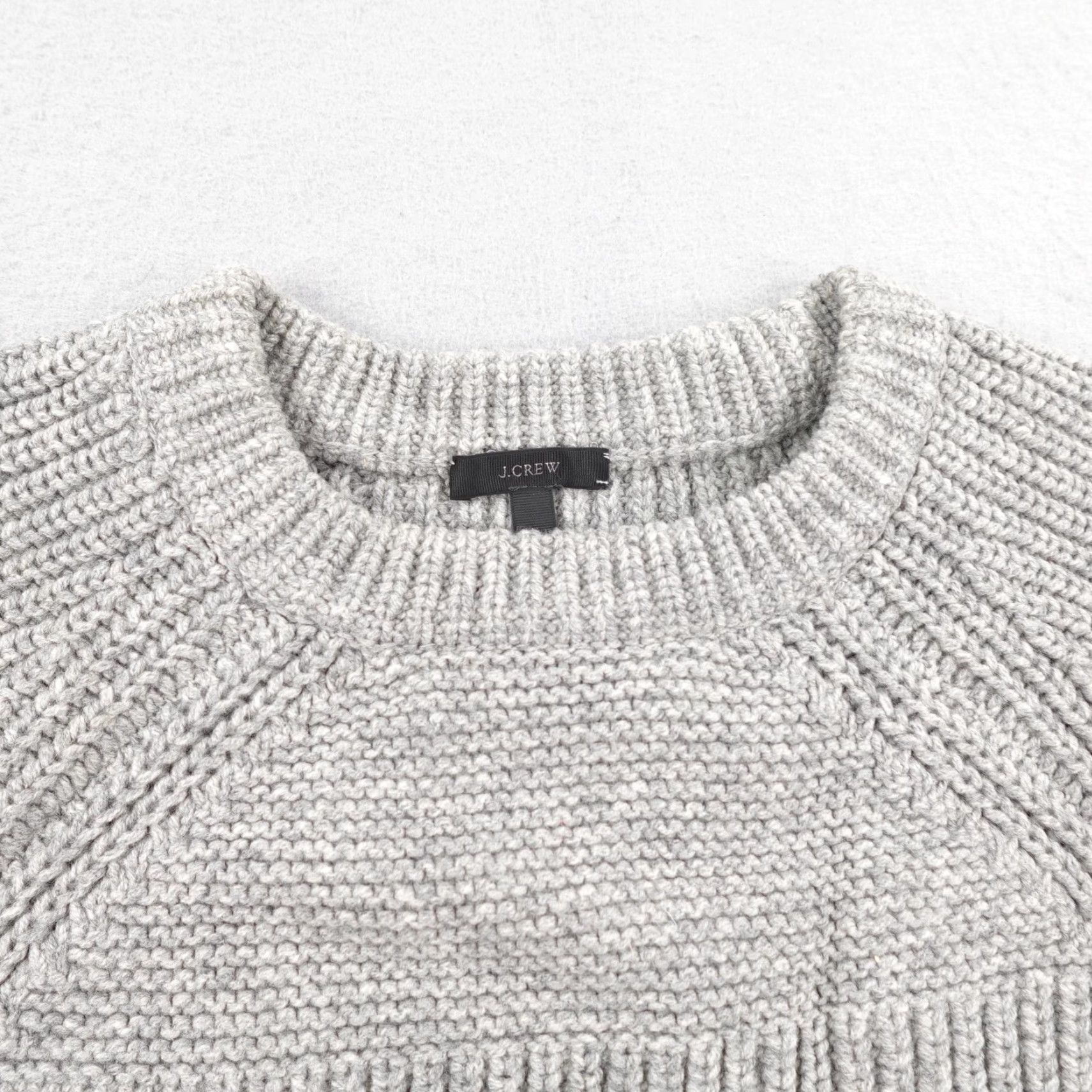 J.Crew VINTAGE J.CREW Sweater Shirt Women Large Gray Lambswool Raglan Chunky Knit Pullover Crew Neck 100% Wool Warmth Outdoor Mens? Size L / US 10 / IT 46 - 2 Thumbnail