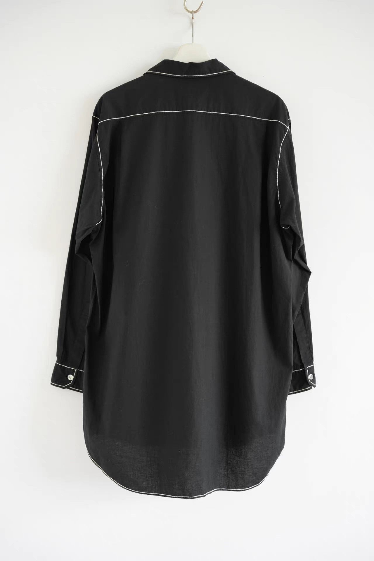 Yohji Yamamoto Yohji Yamamoto 92ss Cuban Collar Topstitch Shirt K4 Size US M / EU 48-50 / 2 - 2 Thumbnail