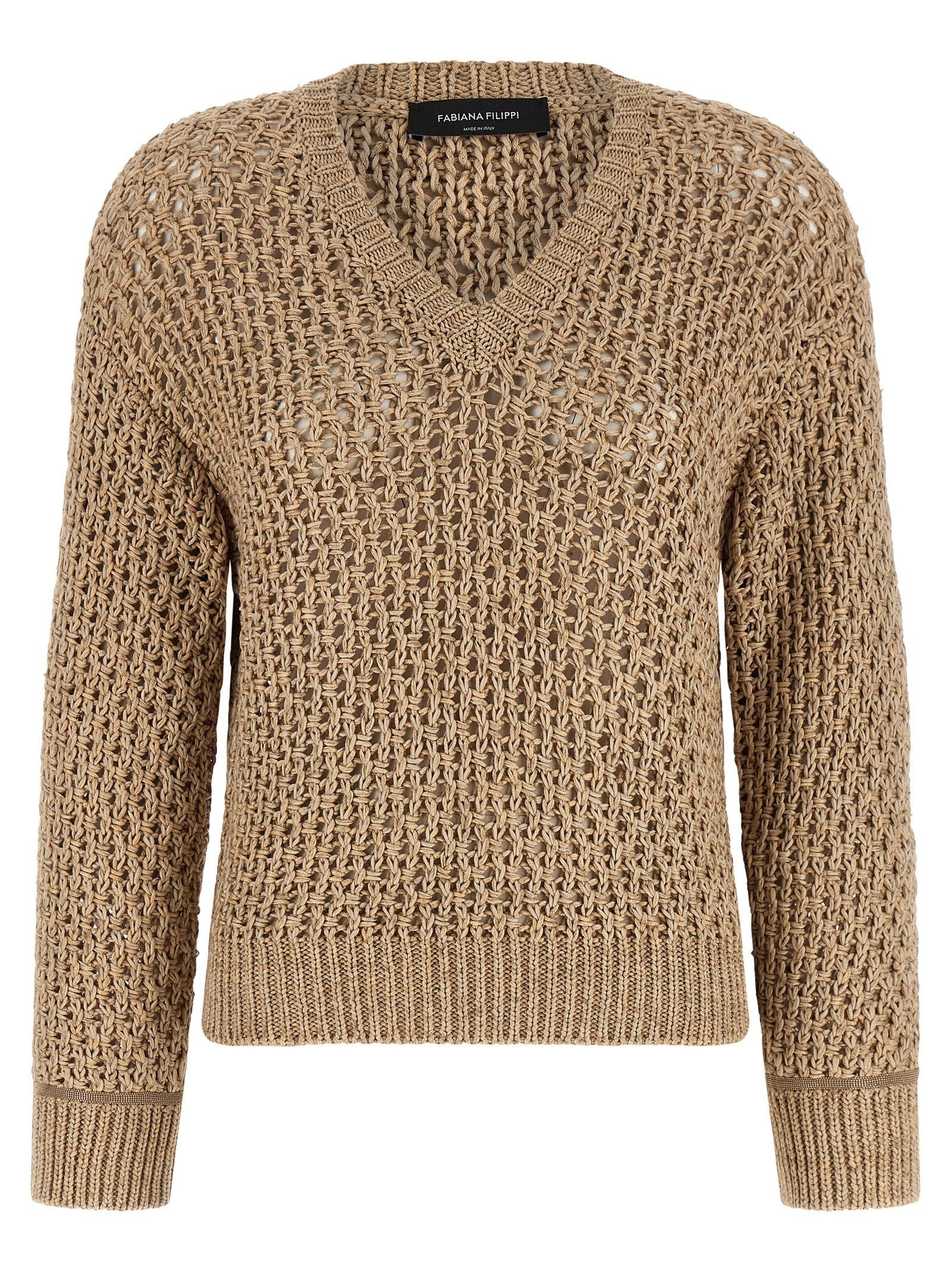 Mouliné yarn sweater