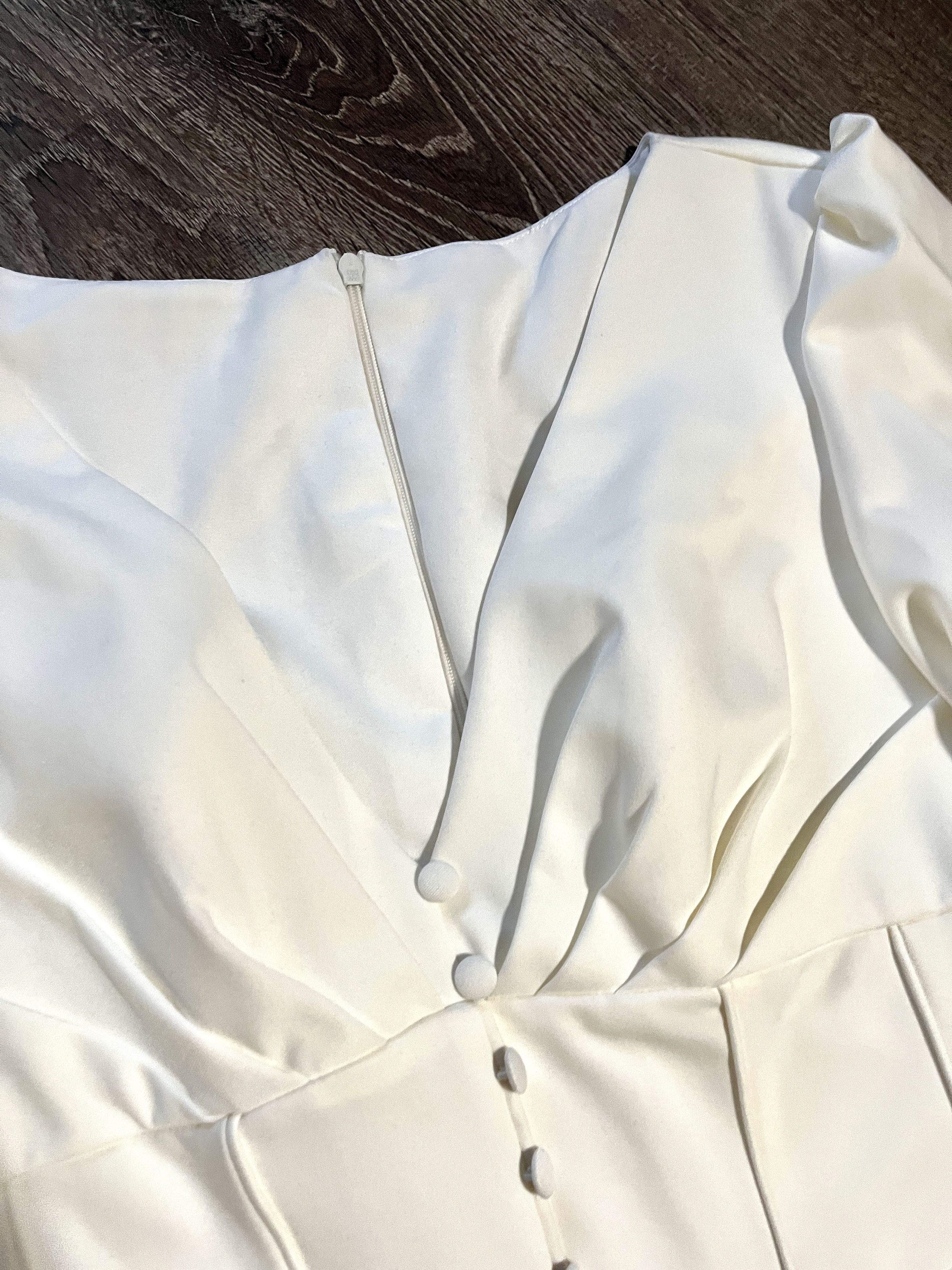 Other Elegant Wedding/Party White Dress Size L / US 10 / IT 46 - 4 Thumbnail