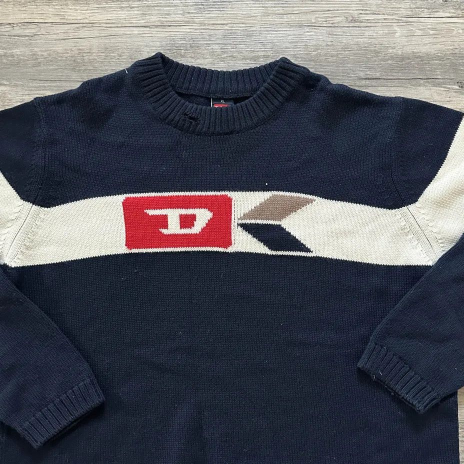 Diesel Vintage Diesel D Logo Knit Sweater Size XL Size US XL / EU 56 / 4 - 2 Thumbnail
