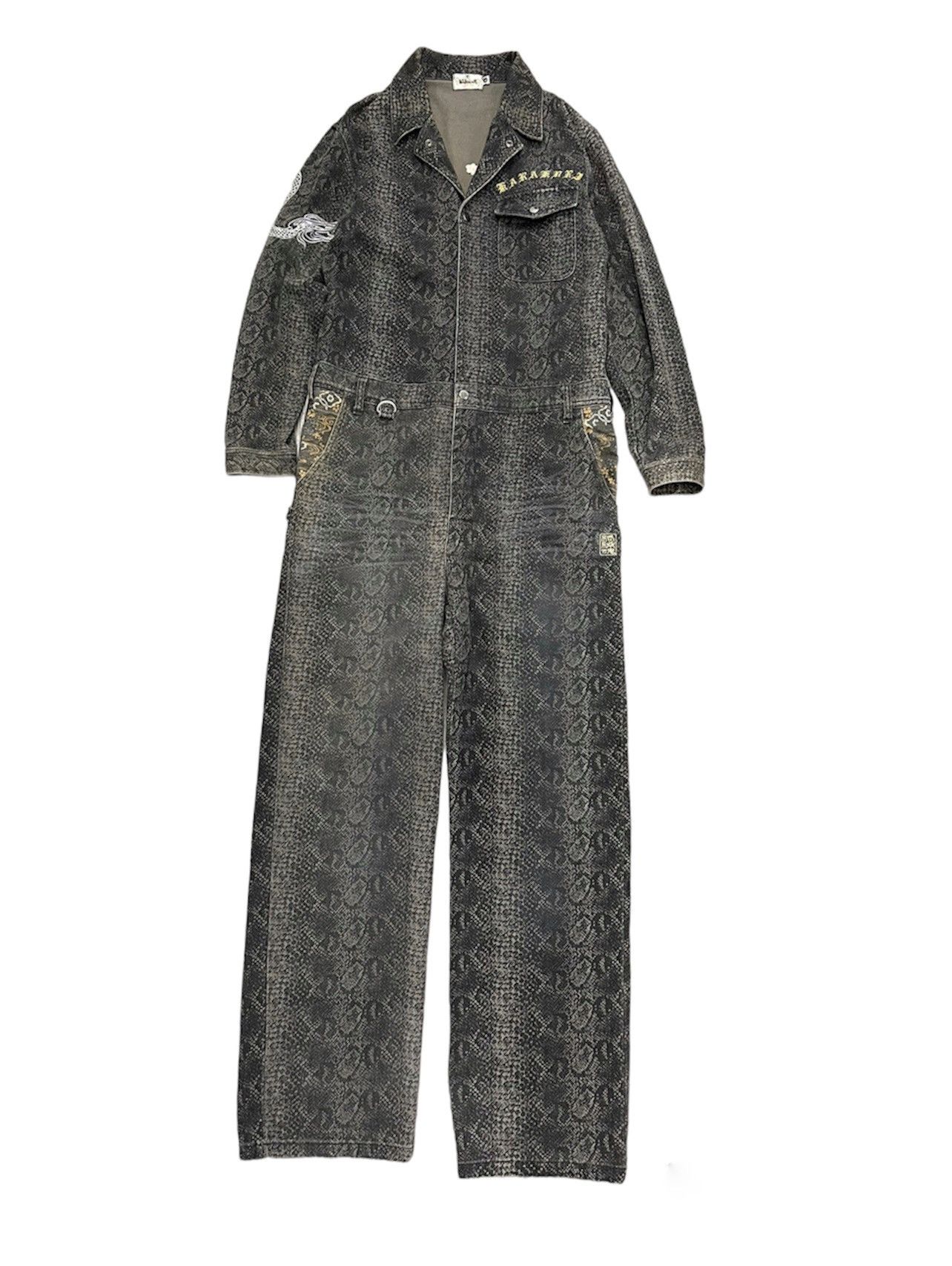 Japanese Brand × Vintage KARAKURI TAMASHI PHYTON DRAGON SAKURA WORK COVERALLS Size US L / EU 52-54 / 3 - 4 Thumbnail