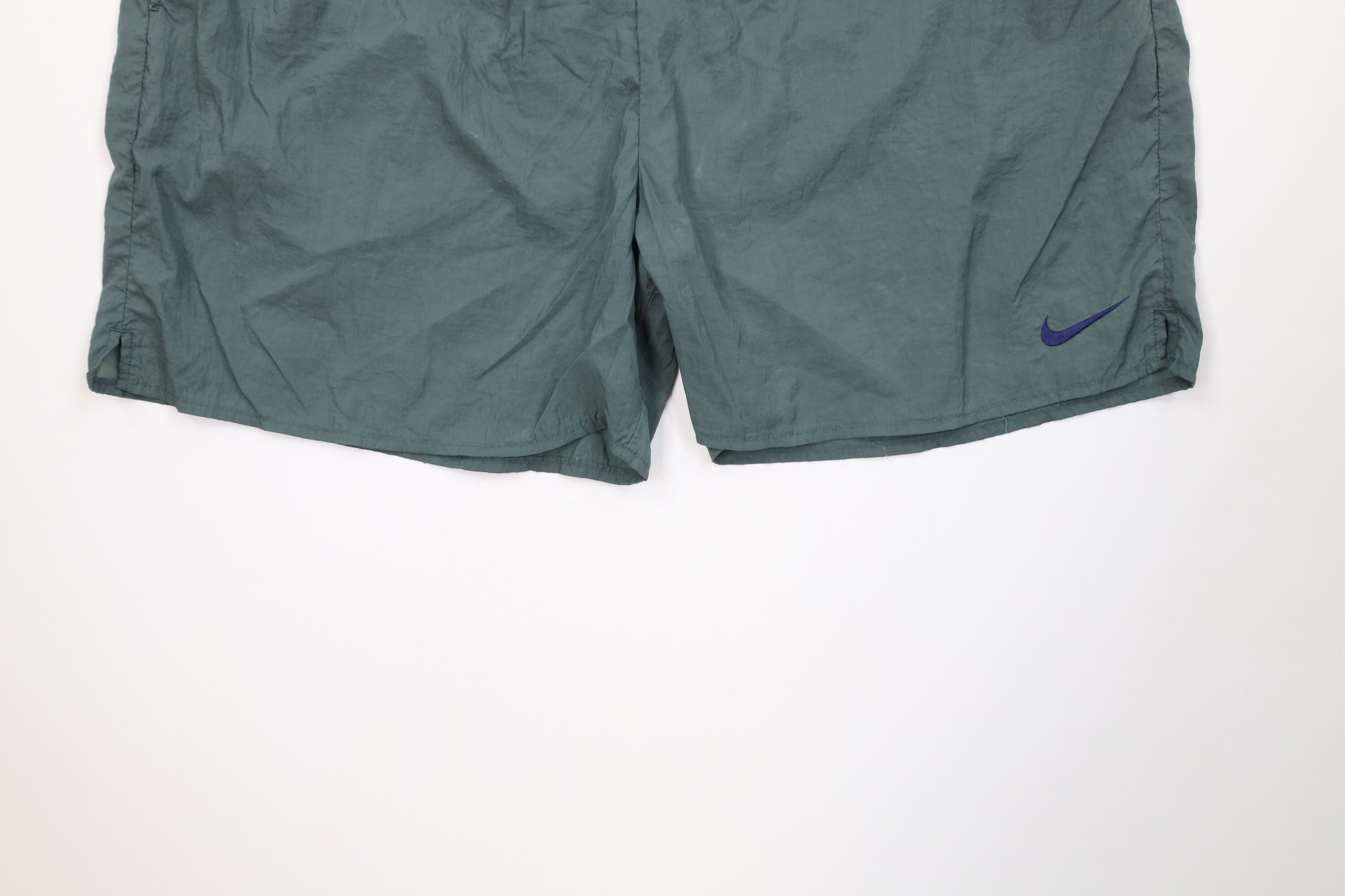 Nike Vintage 90s Nike Travis Scott Big Swoosh Lined Shorts Green Size US 38 / EU 54 - 4 Thumbnail