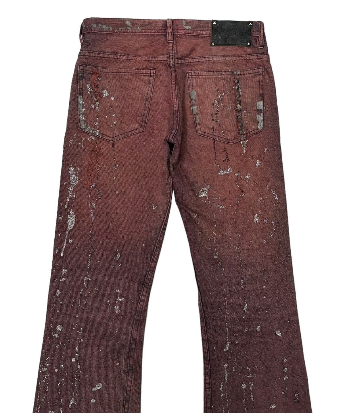 Issey Miyake × Japanese Brand ISSEY MIYAKE PAINTER SPLASH FLARED DENIM JEANS LOW RISE Size US 29 - 7 Thumbnail