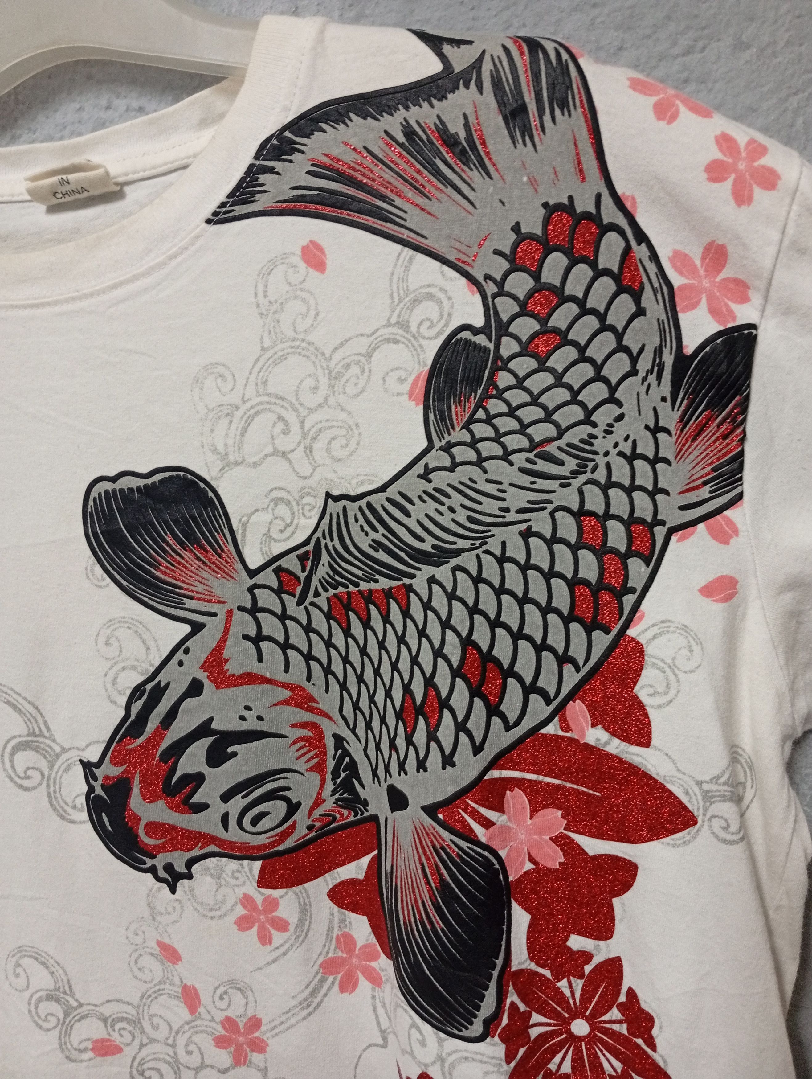 Japanese Brand Japanese Brand Sukajan Koi Carp Fish Flower Theme T shirt Size US XL / EU 56 / 4 - 2 Thumbnail