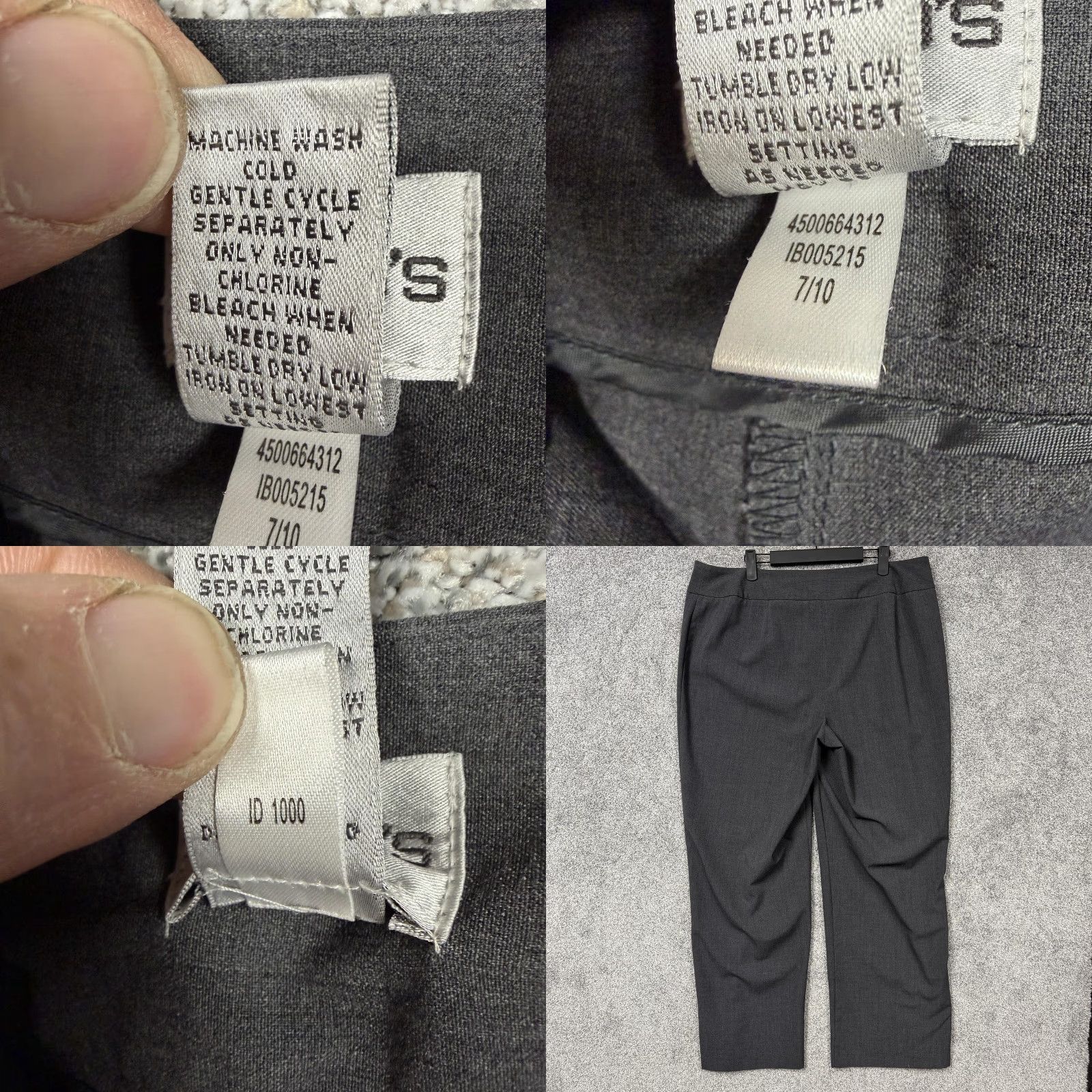 Vintage Chico's Dress Pants Womens 3 Gray Straight Leg Twill Stretch Office Career Chic Size 26" / US 2 / IT 38 - 8 Thumbnail