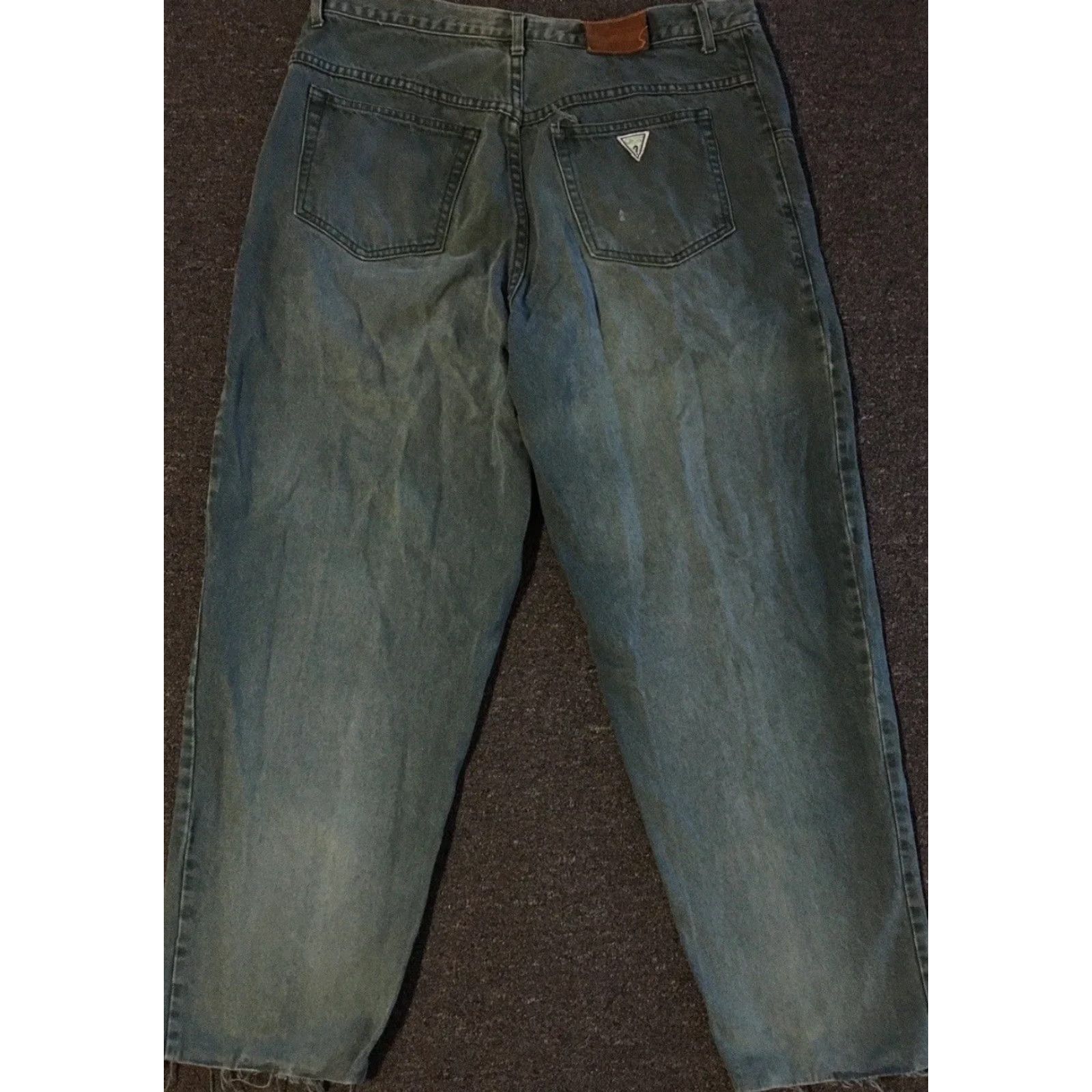 Guess VINTAGE GUESS Jeans 90s Distressed Baggy Green 35 USA Men Denim Distressed Hip Hop Grunge 80s Punk Rock Retro USA Logo Size US 35 - 2 Thumbnail