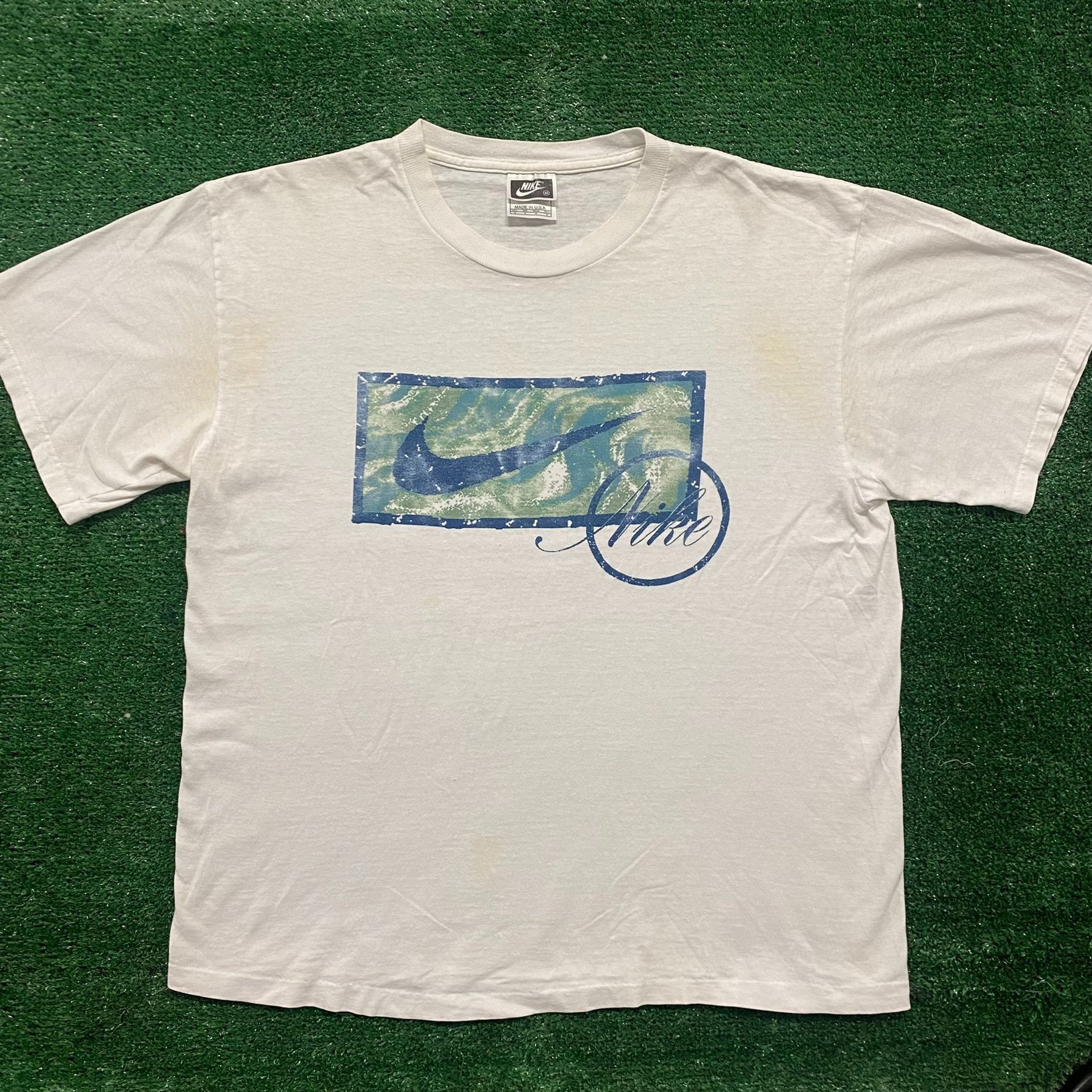 Vintage 90s Nike Center Swoosh Single Stitch Watercolor Tee