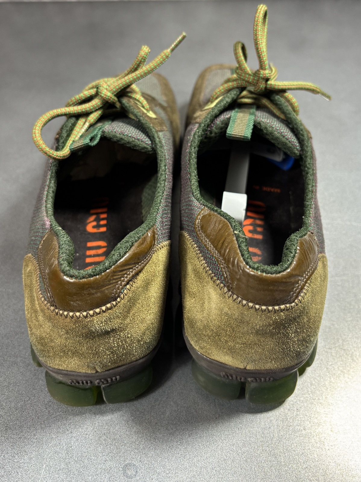 Miu Miu F/W 1999 Miu Miu Runway Sneakers Suede Square Toe Green Shoe Size US 7 / IT 37 - 14 Thumbnail