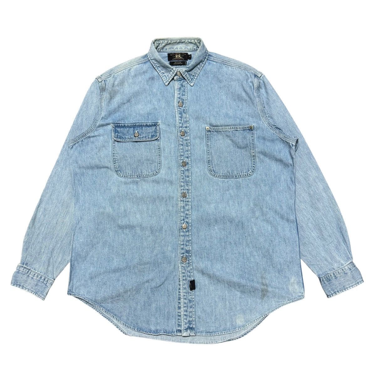 RRL Ralph Lauren Vintage RRL Ralph Lauren Denim Shirt Oversized Faded Size US L / EU 52-54 / 3 - 1 Thumbnail