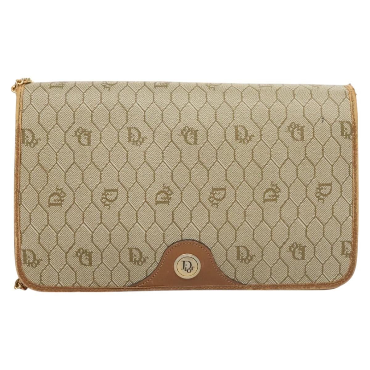Dior DIOR Honeycomb Canvas Chain Shoulder Bag Pvc Beige Gold Size ONE SIZE - 2 Thumbnail