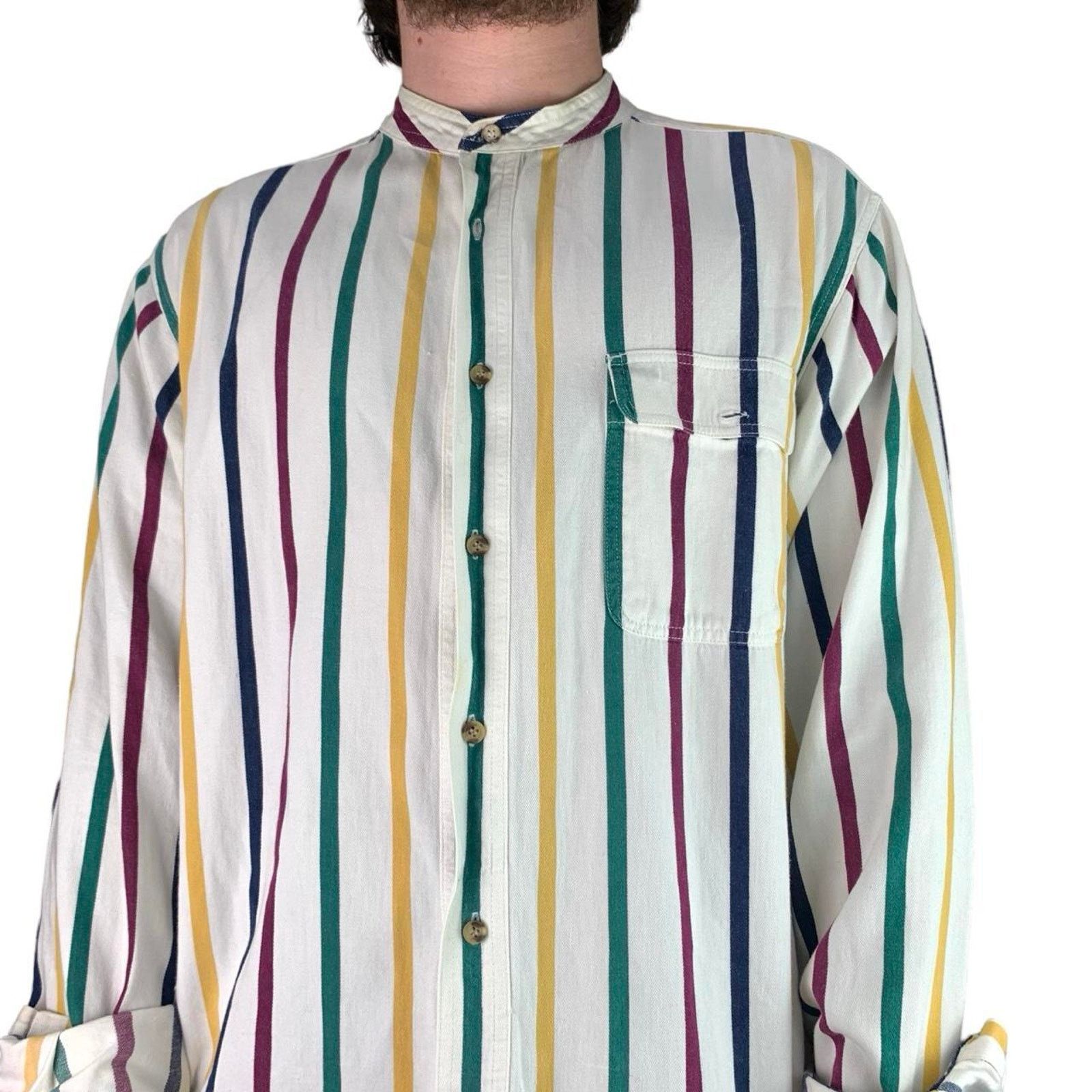 Japanese Brand × Vintage Vintage 90s Kensington Road Striped Button Up Shirt Size US L / EU 52-54 / 3 - 2 Thumbnail