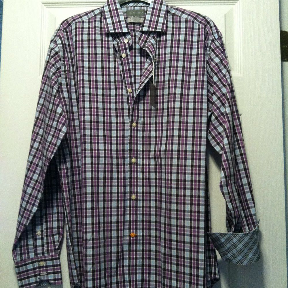Thomas Dean THOMAS DEAN MENS NEW 100%COTTON CASUAL SHIRT SIZE: M Size US M / EU 48-50 / 2 - 2 Thumbnail