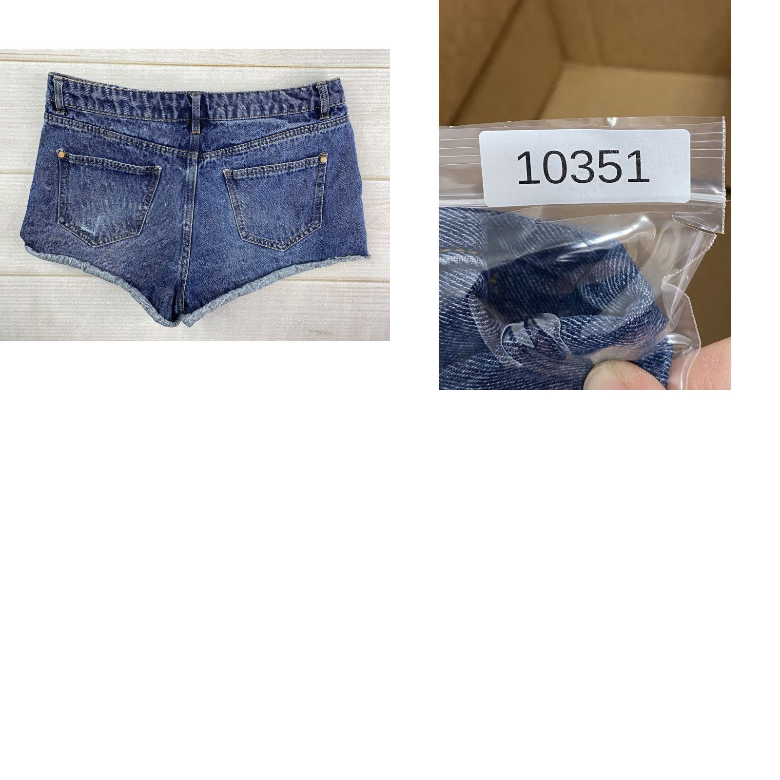 Vintage Refuge Shorts Womens 12 Dark Wash 100% Cotton Distressed Raw Rolled Hem Shortie Blue Size 34" / US 12 / IT 48 - 8 Thumbnail