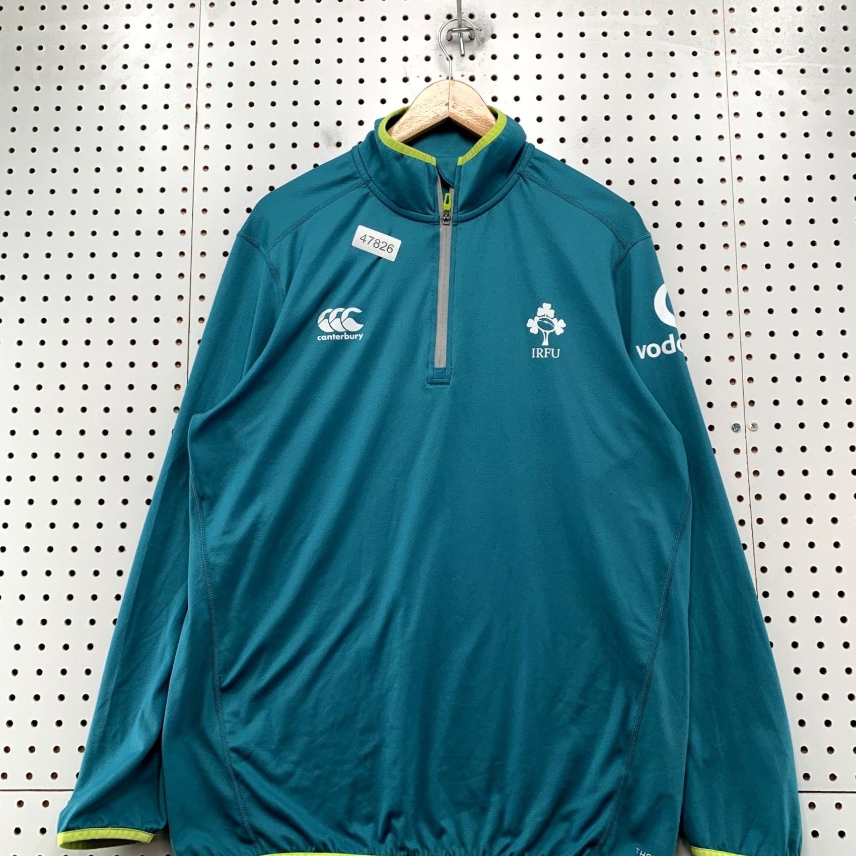 Vintage Canterbury Ireland IRFU 1/4 Quarter Zip Pullover Mens Large Teal Rugby Shirt Size US L / EU 52-54 / 3 - 2 Thumbnail