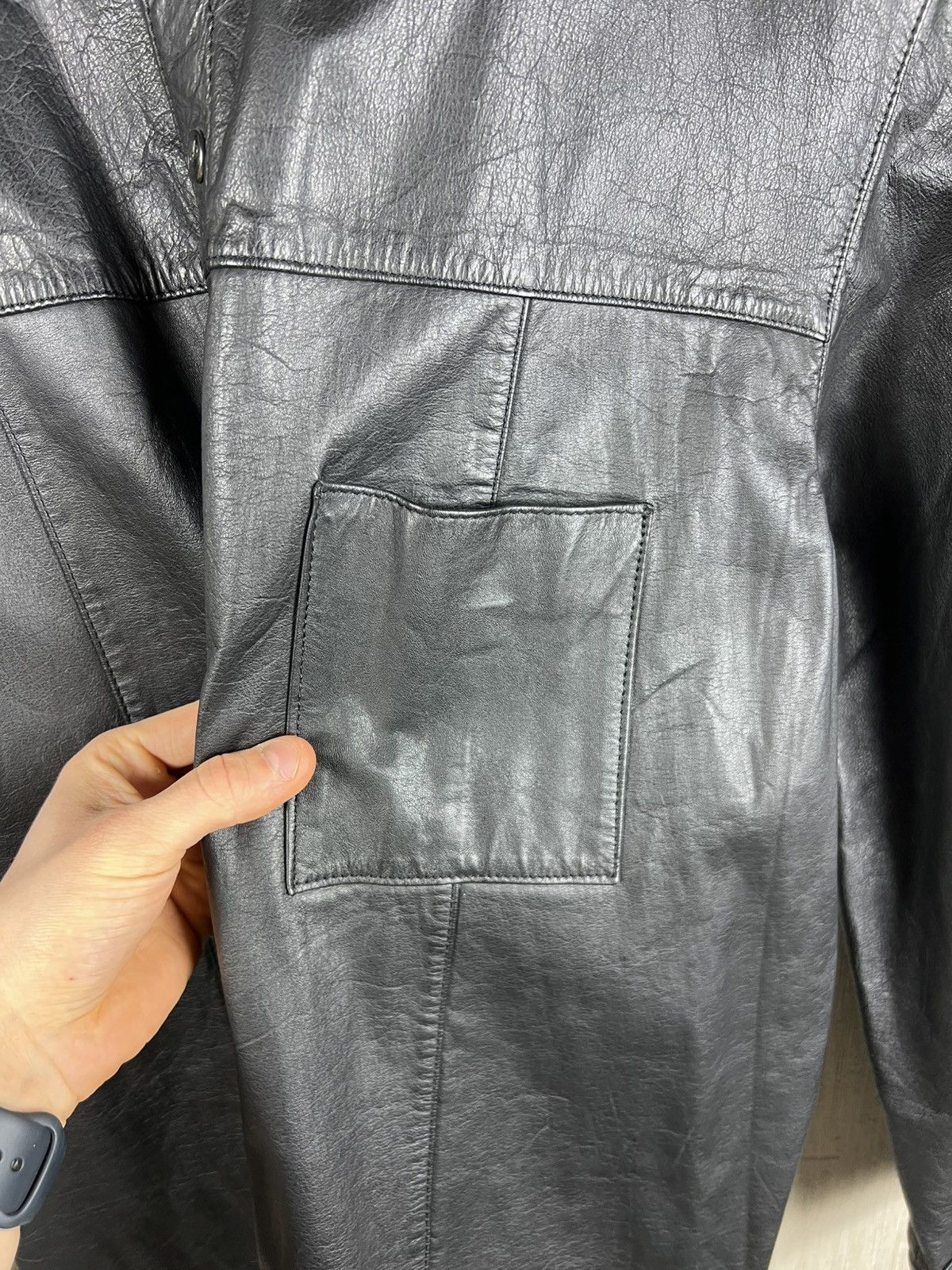 Guidi Vintage 90s avant garde leather shirt button up with pocket Size US M / EU 48-50 / 2 - 14 Thumbnail