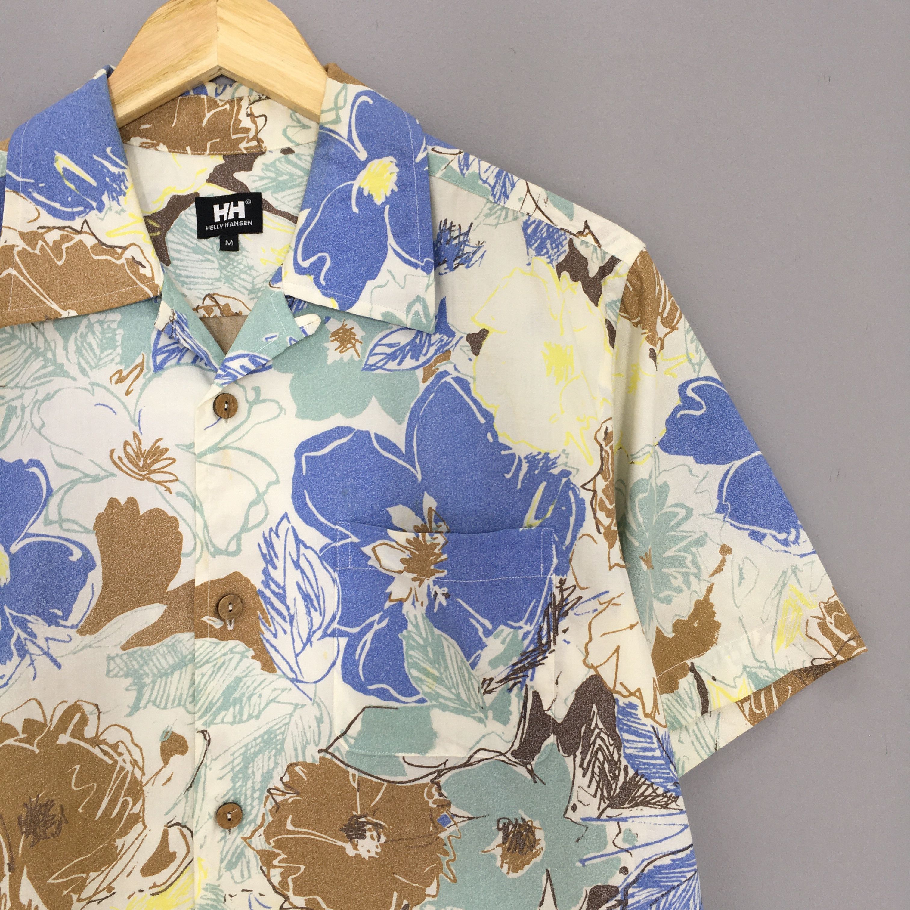 Helly Hansen Vintage 90s Helly Hansen Hawaiian Aloha Floral Shirt Medium Size US M / EU 48-50 / 2 - 2 Thumbnail