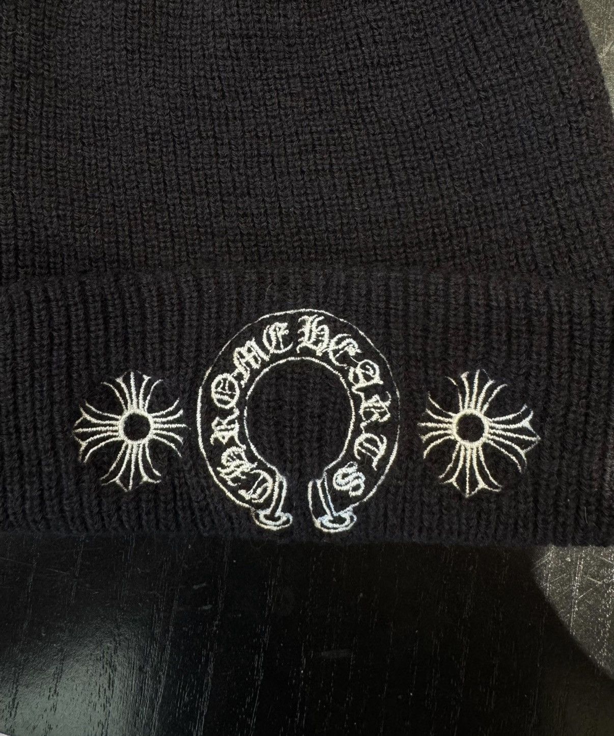 Chrome Hearts Chrome Hearts Black Embroidered Triple-Element Wool Beanie Size ONE SIZE - 2 Thumbnail