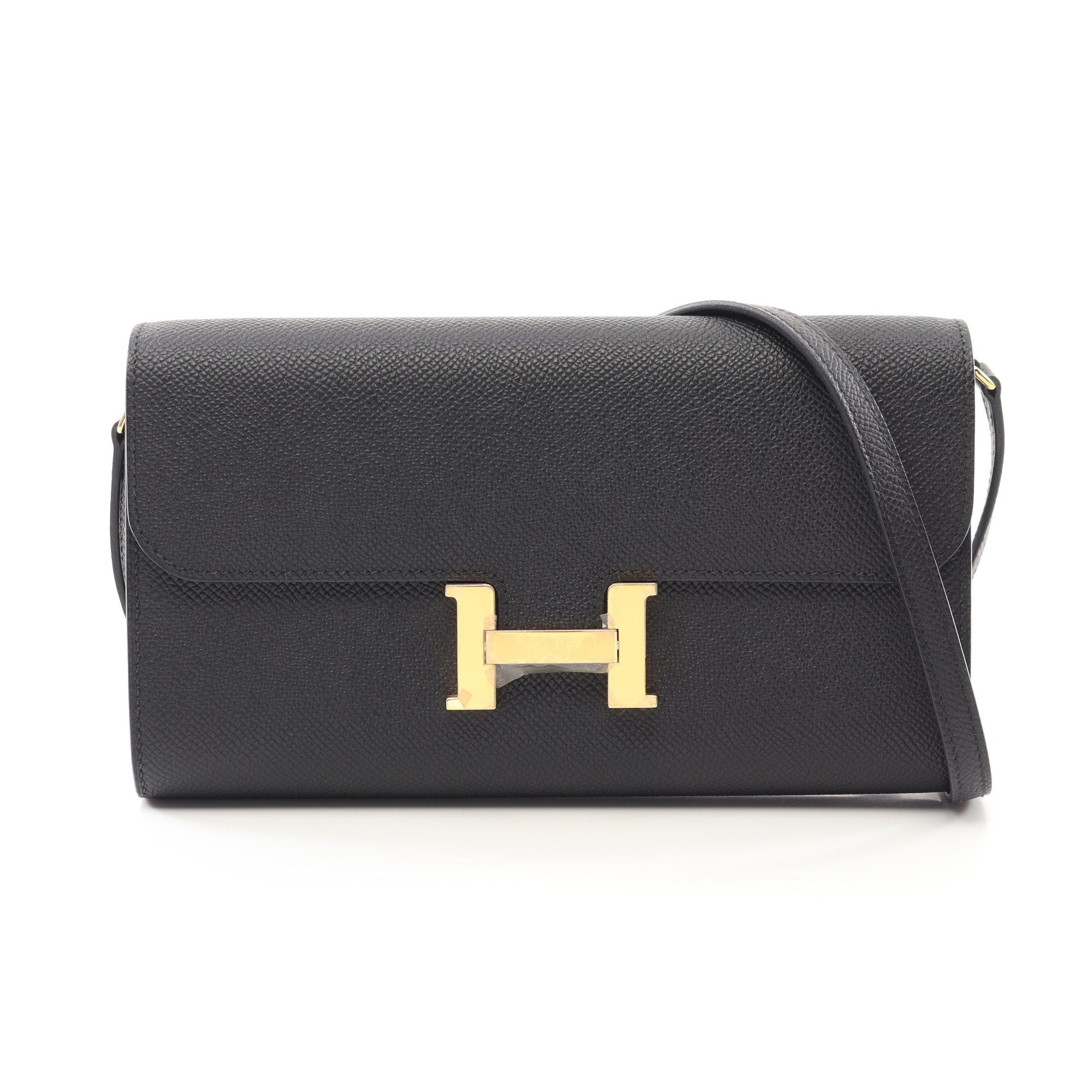Hermes Hermes Constance Long Too Go Shoulder Wallet Veau Epsom Black Gold Hardware Double Engraved Size ONE SIZE - 1 Thumbnail