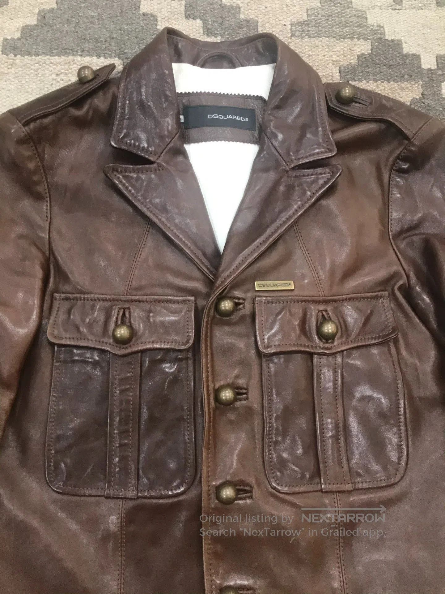 Dsquared2 Dsquared2 Military Style Leather Vest. Size US M / EU 48-50 / 2 - 3 Thumbnail