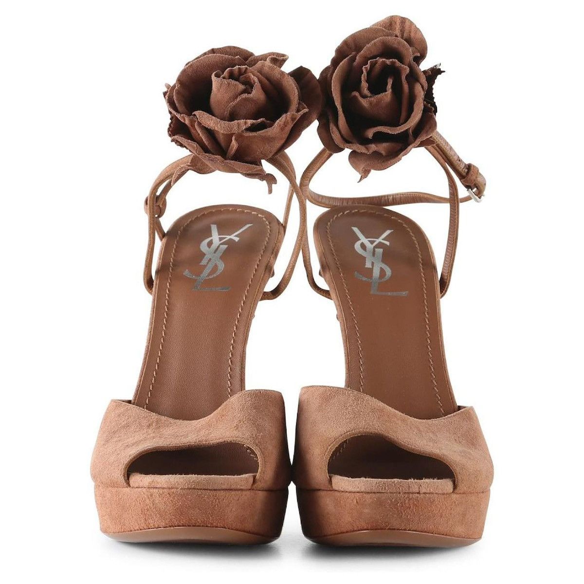 Saint Laurent Paris SAINT LAURENT by Tom Ford FW 2003 Rose Bow Suede Heels ysl Size US 9.5 / IT 39.5 - 3 Thumbnail