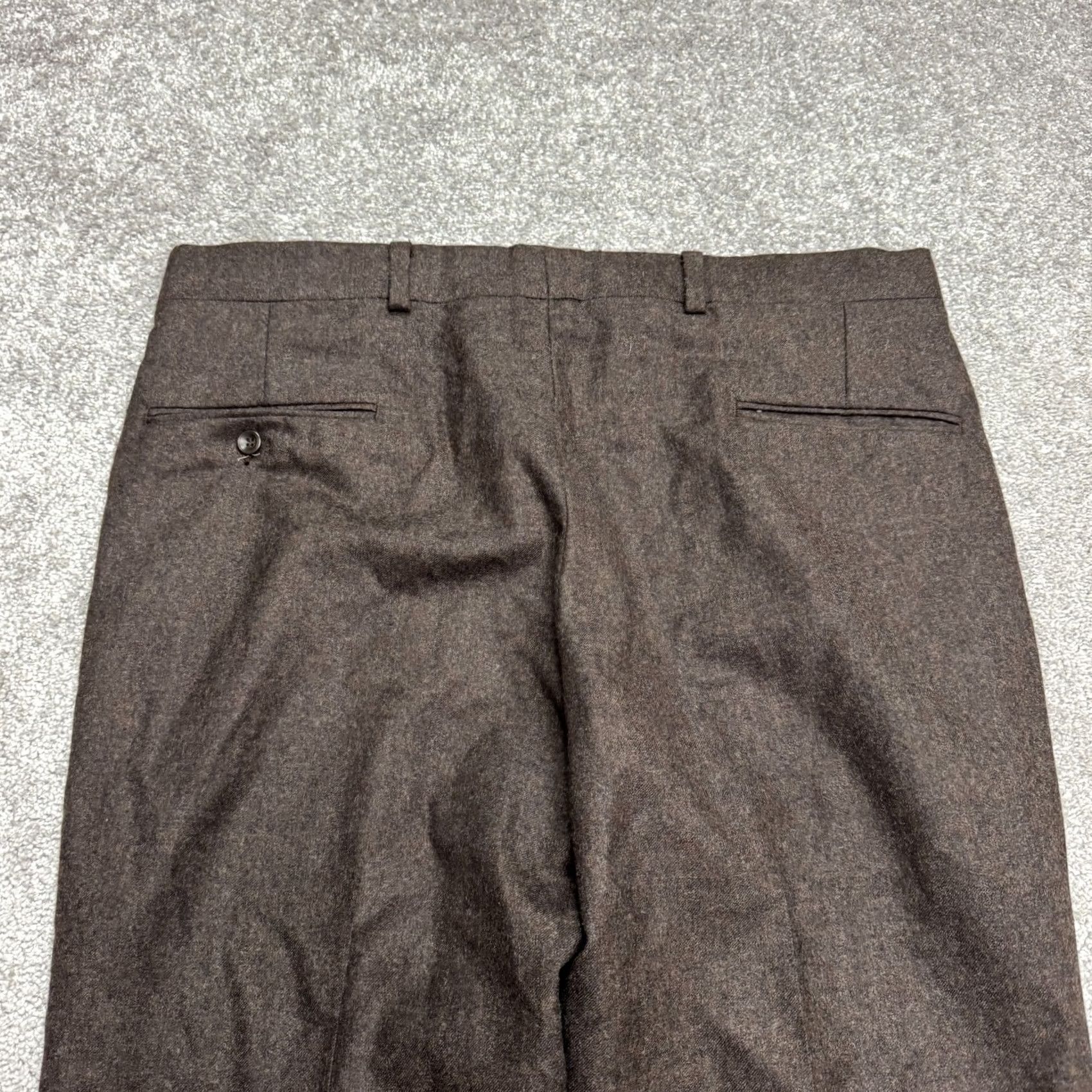 Pendleton VINTAGE Pendleton Brown Wool Dress Pants Mens 36x31 Straight Front 90s Preppy Designer Workwear Dress Pants Mens Size US 36 / EU 52 - 3 Thumbnail
