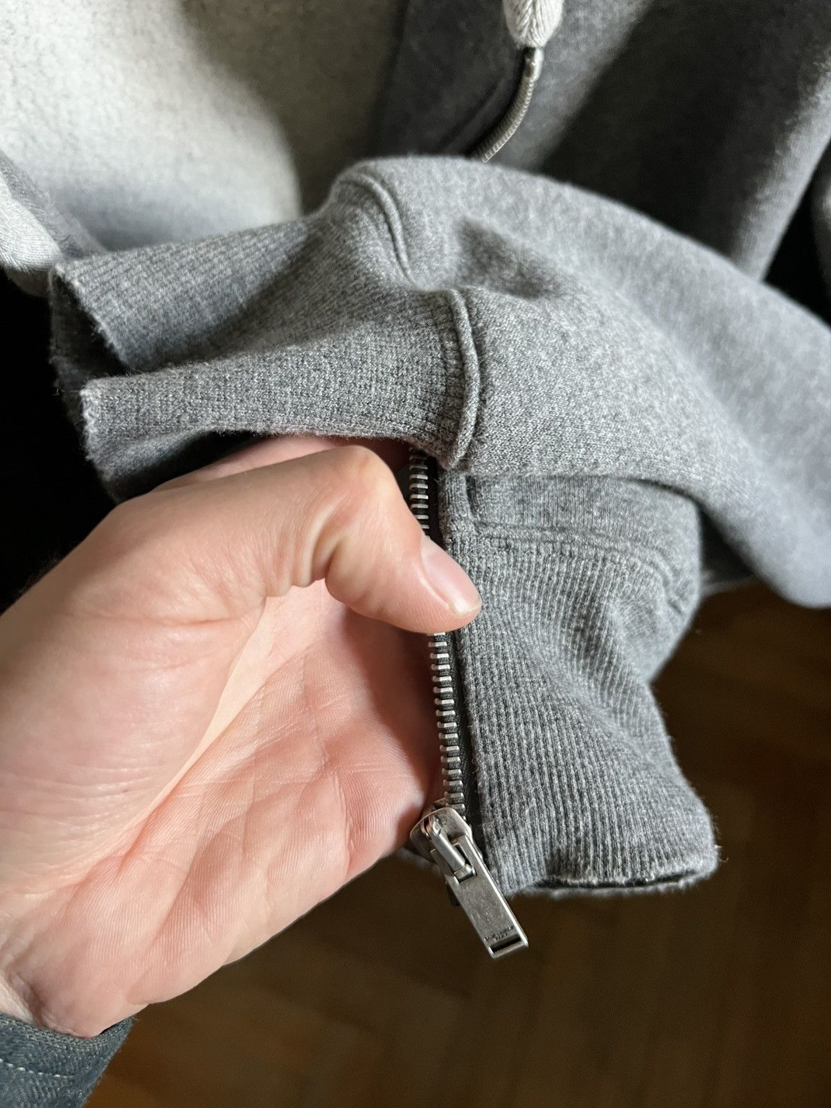 Saint Laurent Paris Saint laurent grey distressed two tone hoodie