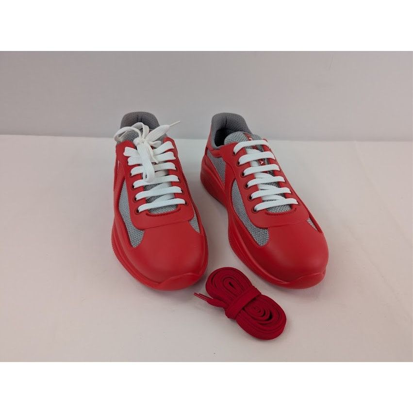 Prada o1rshd1 Calzature Uomo Icon Soft Lace Up Sneaker in Rosso Size US 9 / EU 42 - 7 Thumbnail