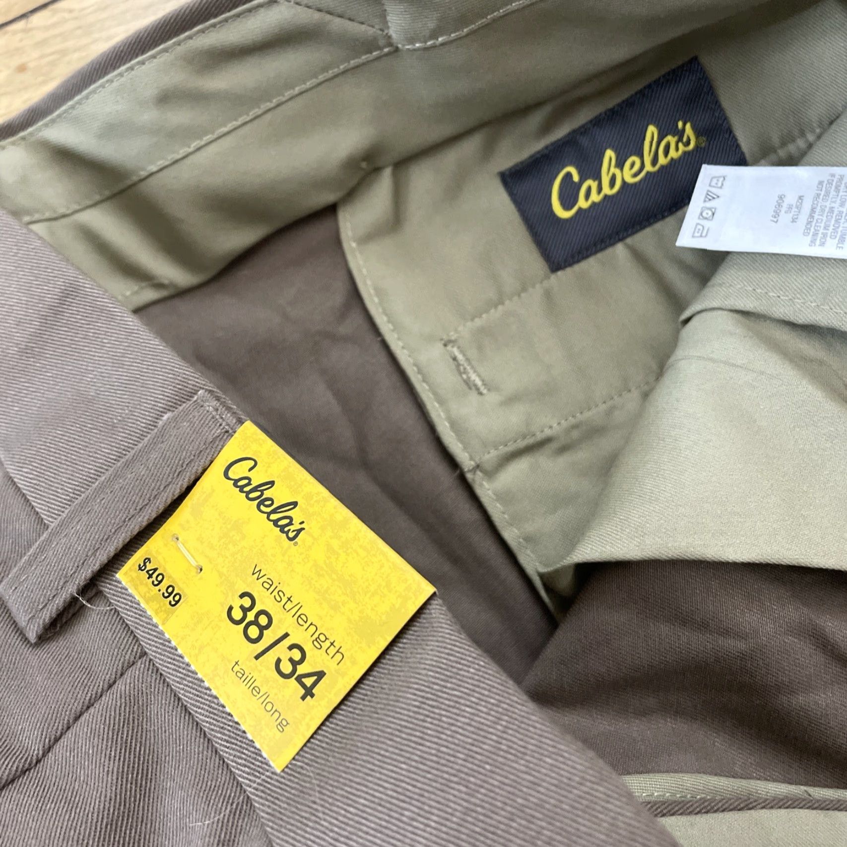 Vintage Cabela's Chino Pants Men 38x34 Brown AccuWaist Pleated Front Straight Twill NEW Size US 38 / EU 54 - 7 Thumbnail