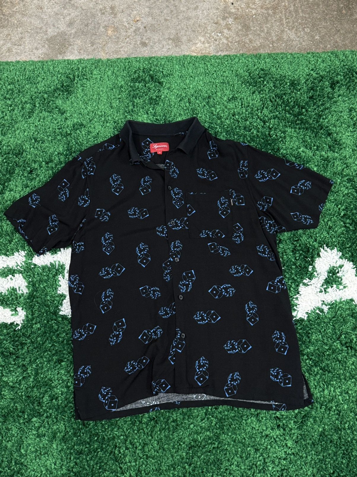 Supreme Dice Rayon Shirt SS19 Black Medium Casino Money