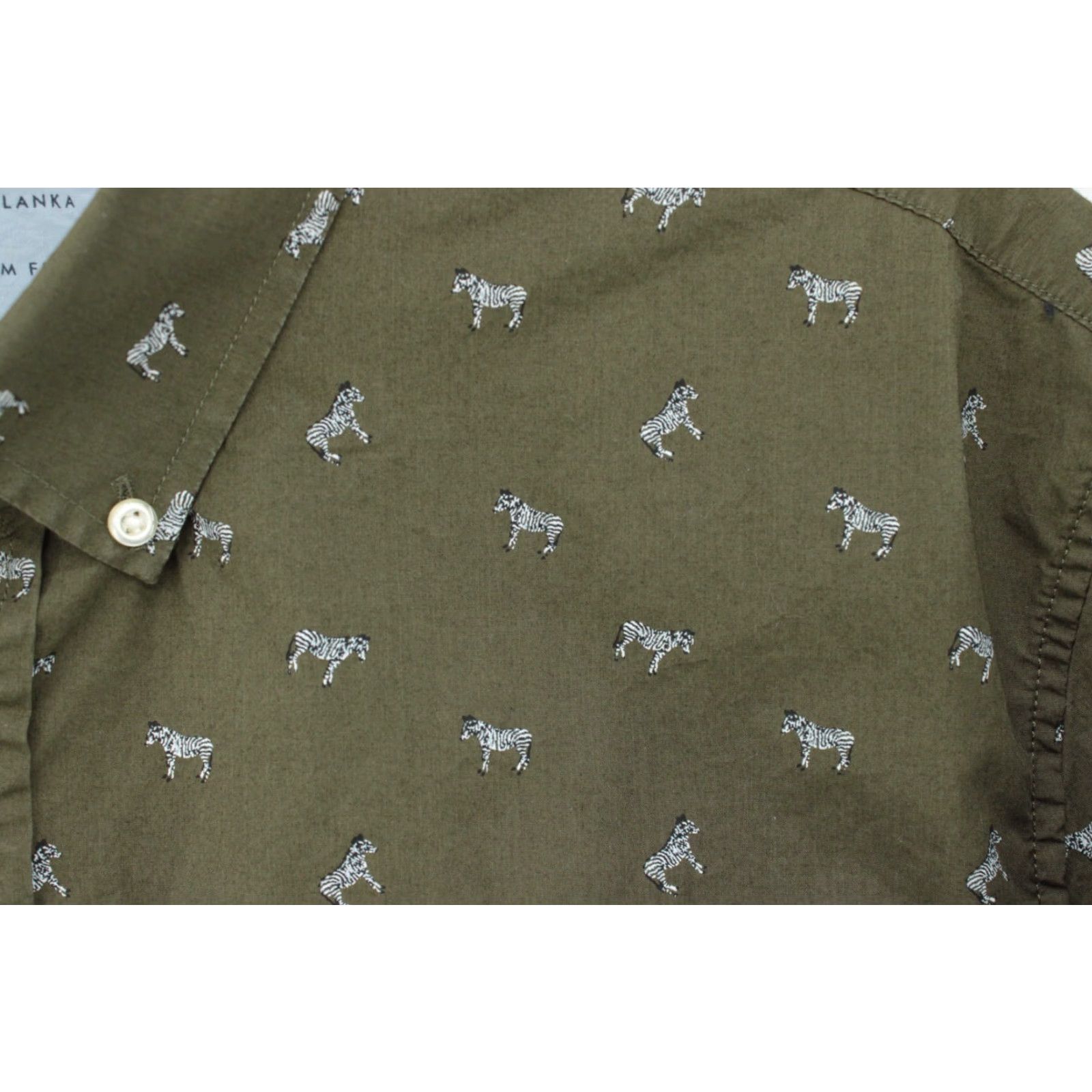 Banana Republic Banana Republic Luxe Poplin Shirt Men’s XL Green Zebra Print Slim Fit Button Up Shirt Size US XL / EU 56 / 4 - 4 Thumbnail