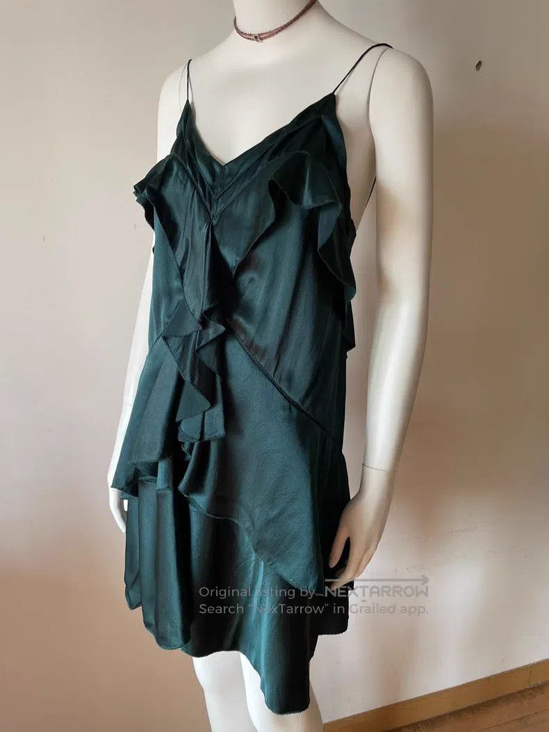 Saint Laurent Paris Saint Laurent Paris Peacock Blue Green Heavyweight Silk Pl Size S / US 4 / IT 40 - 4 Thumbnail