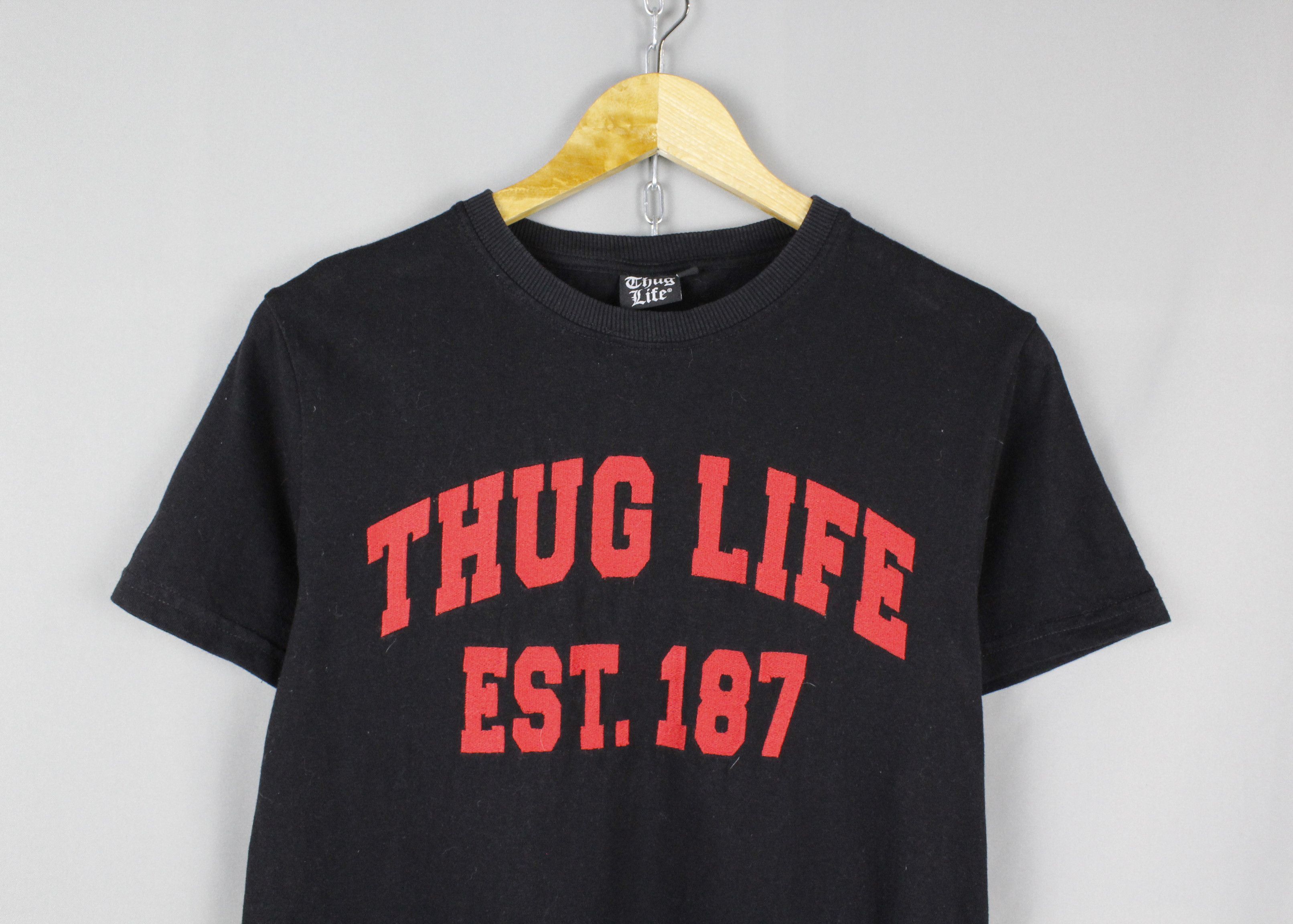 Rap Tees × Vintage Thug Life 187 Logo Black T-shirt Size US S / EU 44-46 / 1 - 2 Thumbnail