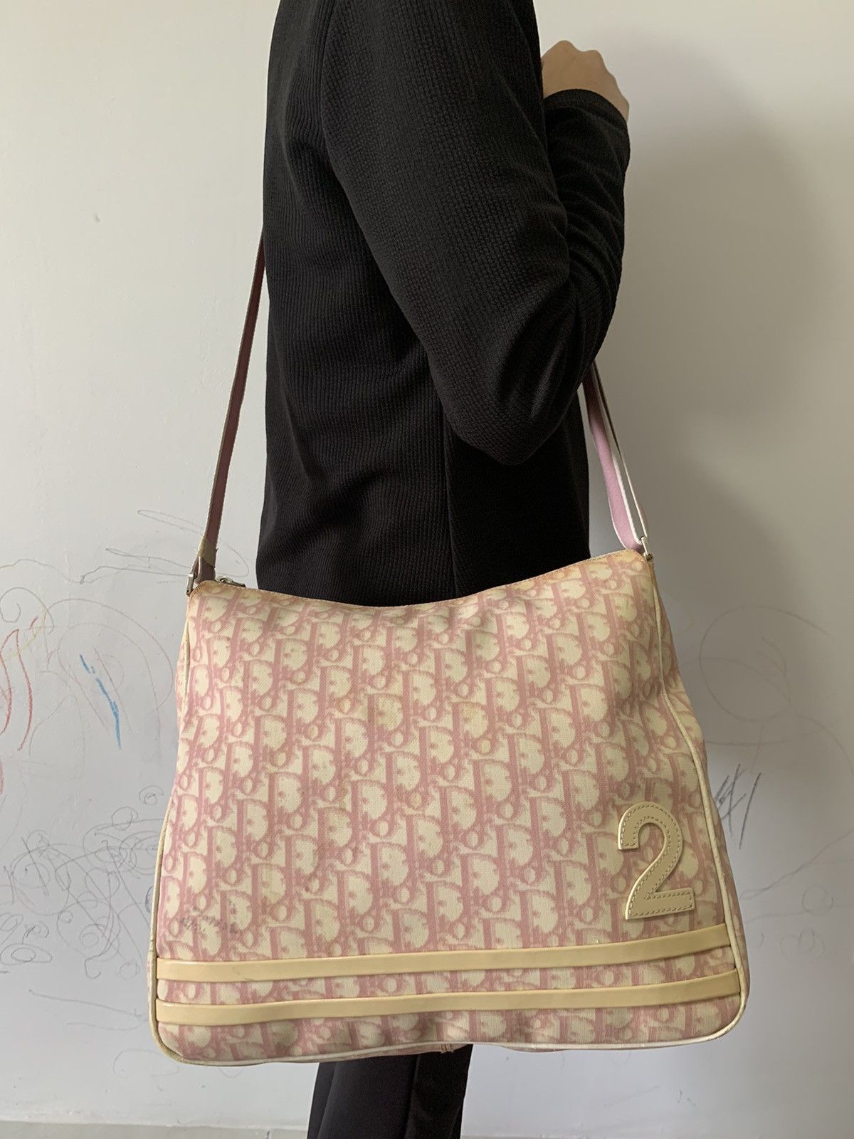 Vintage Christian Dior Monsieur Messenger Crossbody Bag in Pink, Women's