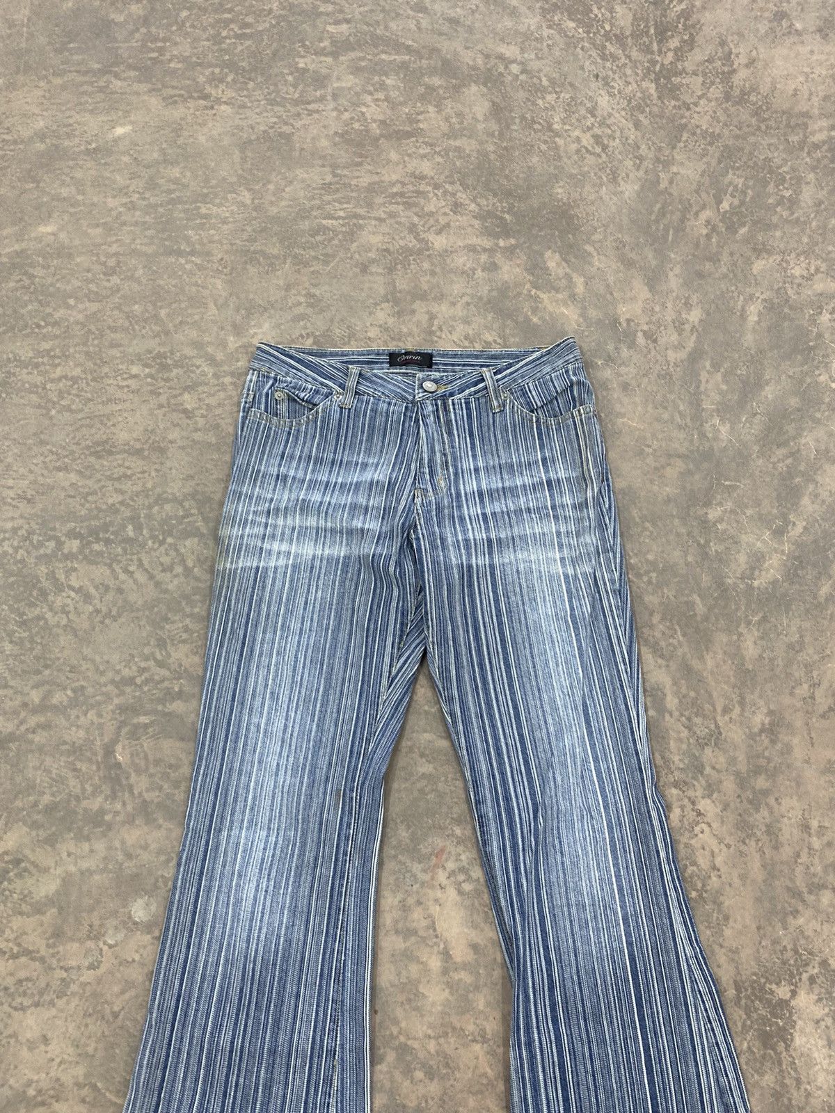 Hysteric Glamour × Japanese Brand × Le Grande Bleu (L.G.B.) FLARE ORIRIN HICKORY JEANS JAPAN Size 28" / US 6 / IT 42 - 3 Thumbnail