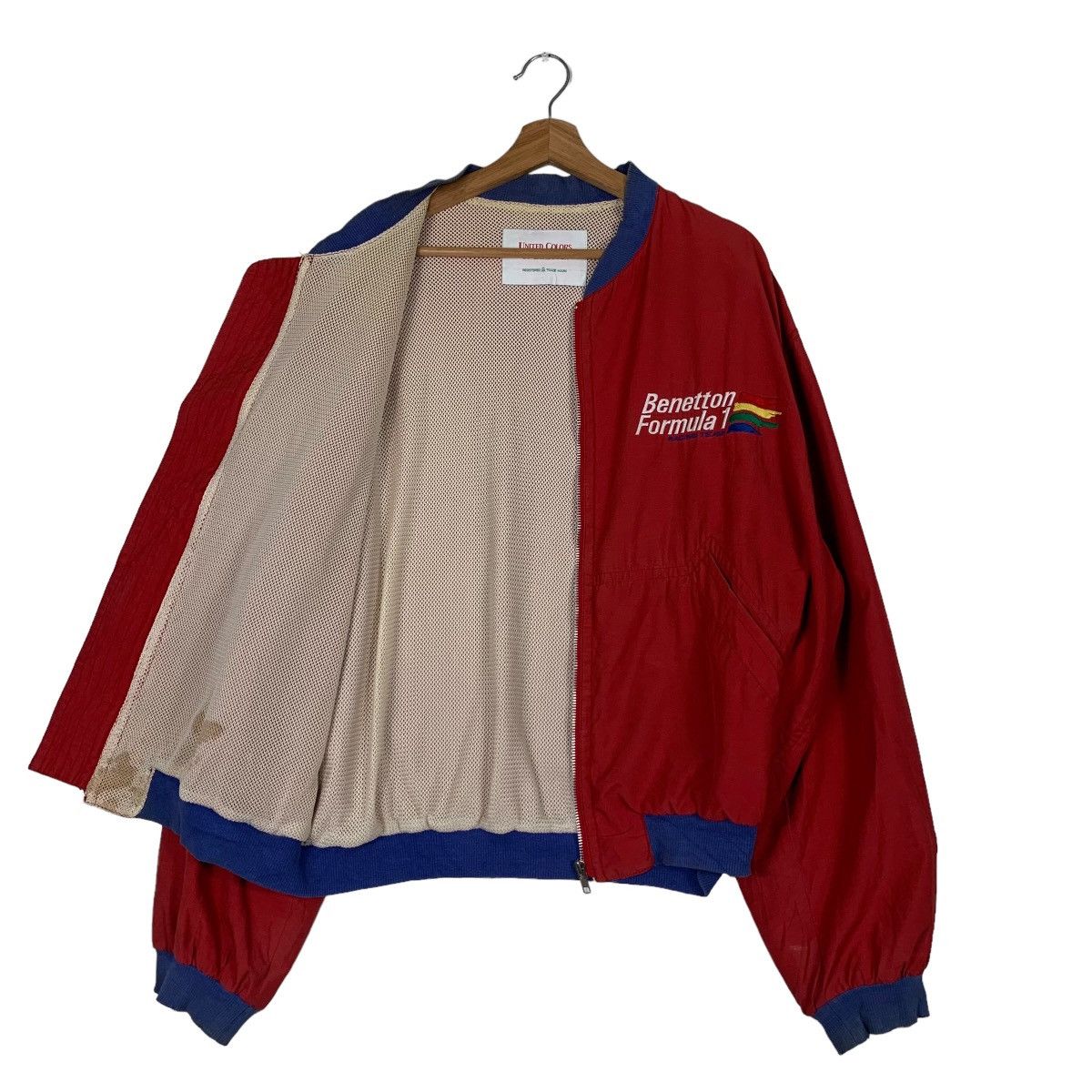 United Colors Of Benetton BENETTON FORMULA 1 Racing Team Big Logo Red Jacket #0123-C7 Size US L / EU 52-54 / 3 - 11 Thumbnail