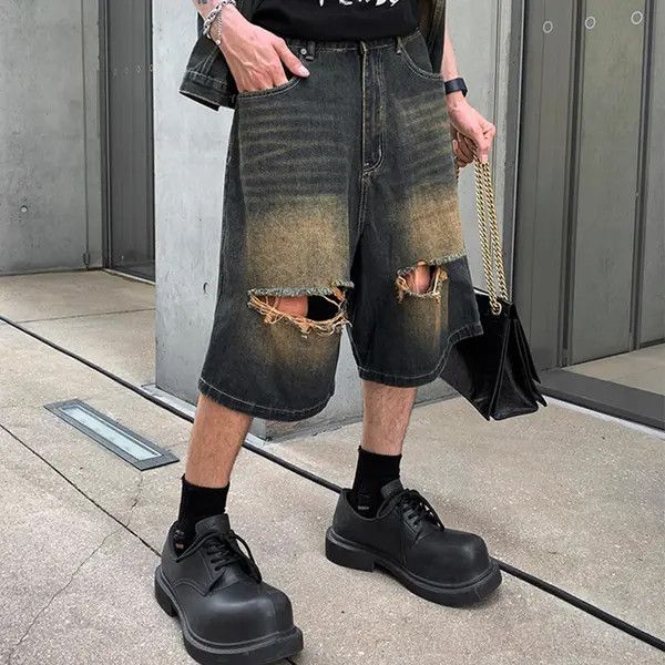 VIBE Ripped Hole Washed Yellow Mud Size US 36 / EU 52 - 2 Thumbnail