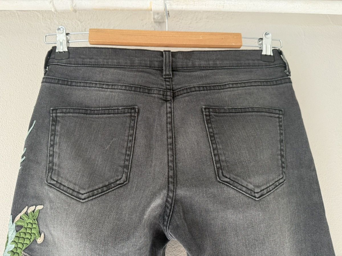 Gucci Slim Grey Jeans with Dragon Embroidery Size US 29 - 8 Thumbnail