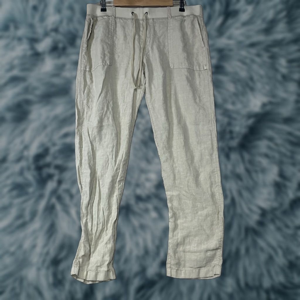 Rip Curl Ripcurl Beige Linen Women's L Drawstring Pants Joggers Relaxed Beach Casual Travel Size 36" / US 14 / IT 50 - 1 Thumbnail