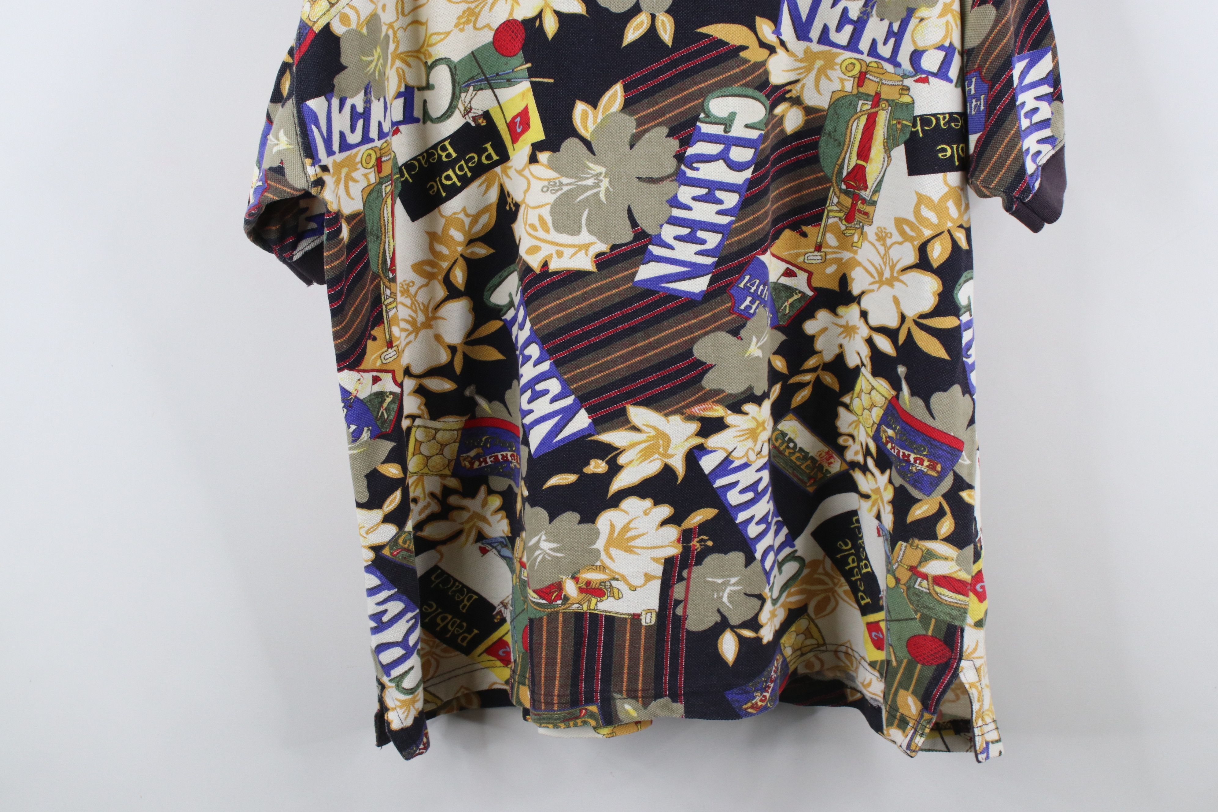 Vintage Vintage 90s Streetwear Flower All Over Print Golf Polo Shirt Size US M / EU 48-50 / 2 - 9 Thumbnail