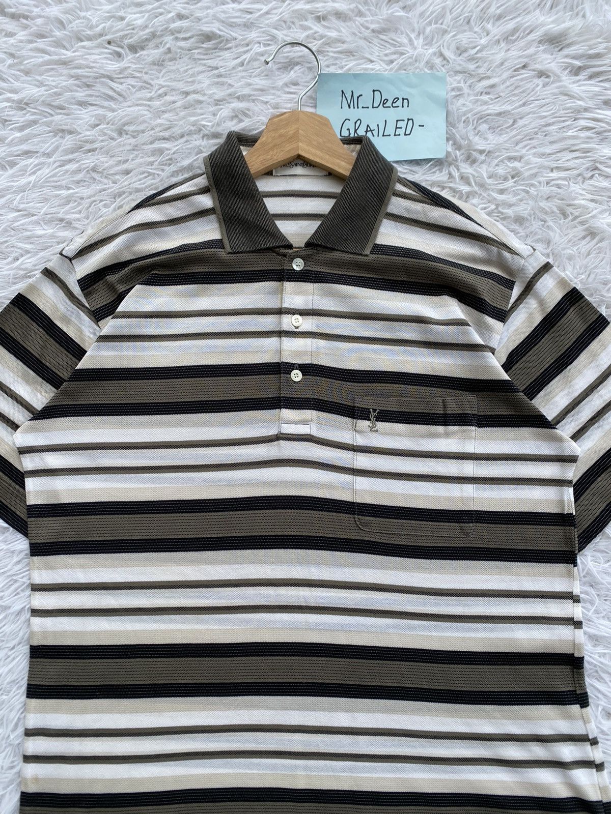 Yves Saint Laurent Rare Vintage YSL Yves Saint Laurent Small Spellout Shirt Size US M / EU 48-50 / 2 - 5 Thumbnail