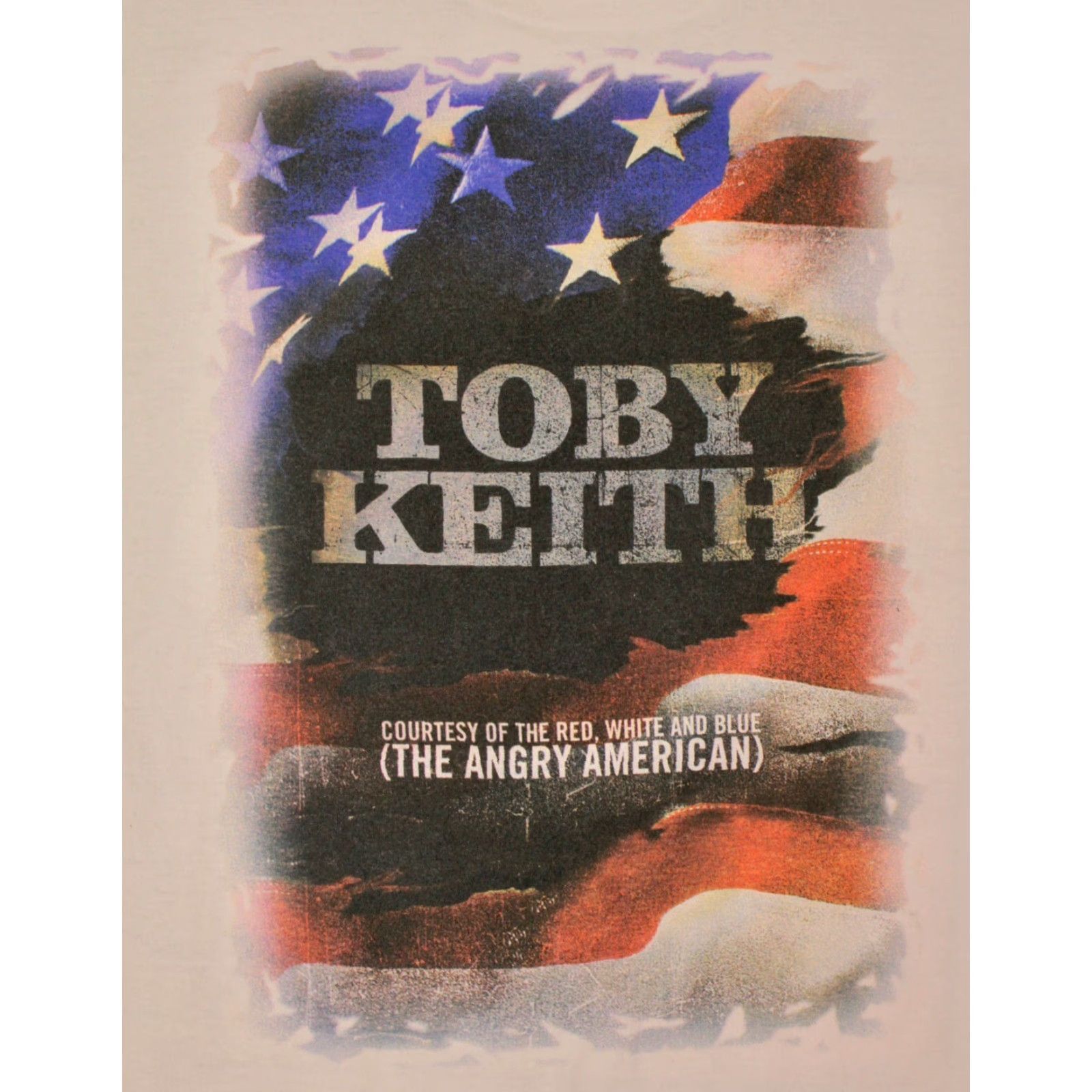 Vintage VINTAGE Men's Delta Pro Weights TShirt 2000s Toby Keith Angry American XL White Graphic Tee 90s Country Mens Size US XL / EU 56 / 4 - 4 Thumbnail