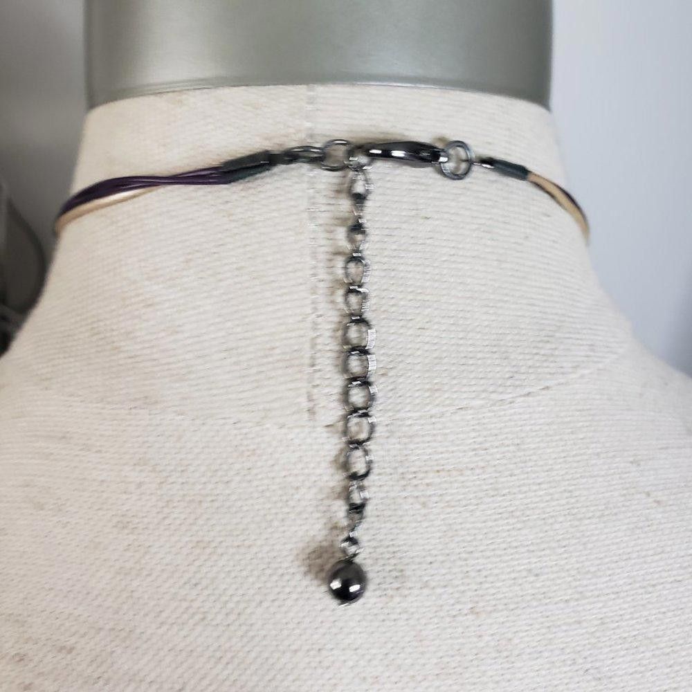 Designer Kenneth Cole Green & Gunmetal Leather Cord Necklace 18" Size ONE SIZE - 4 Thumbnail