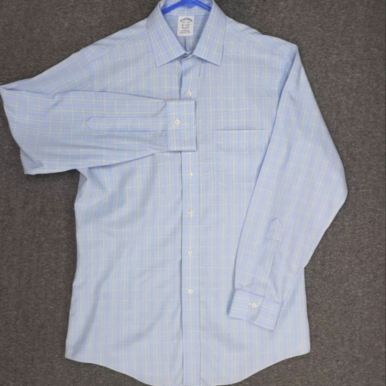 Brooks Brothers Brooks Brothers Supima Cotton Plaid Mens Shirt 15.5-33 Blue Size US S / EU 44-46 / 1 - 1 Thumbnail