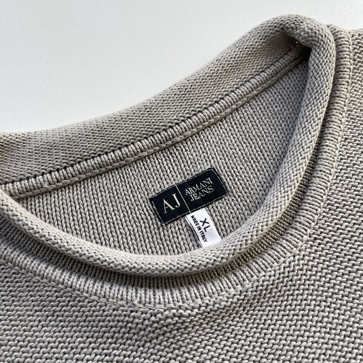 Armani × Emporio Armani × Vintage Armani Jeans Vintage Cotton Knit Sweater Grey Made in Italy Size US XL / EU 56 / 4 - 8 Thumbnail