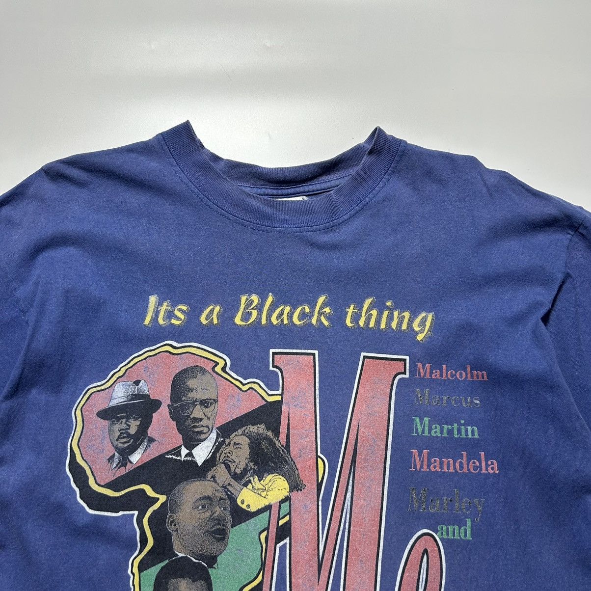 Vintage Vintage 90s Black History Malcolm Graphic T-Shirt Size US L / EU 52-54 / 3 - 2 Thumbnail