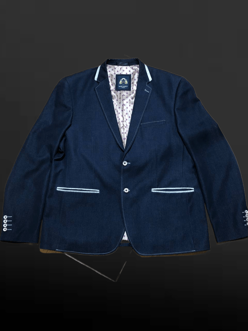 MARC DARCY JACK MENS BLUE MIX SUIT JACKET