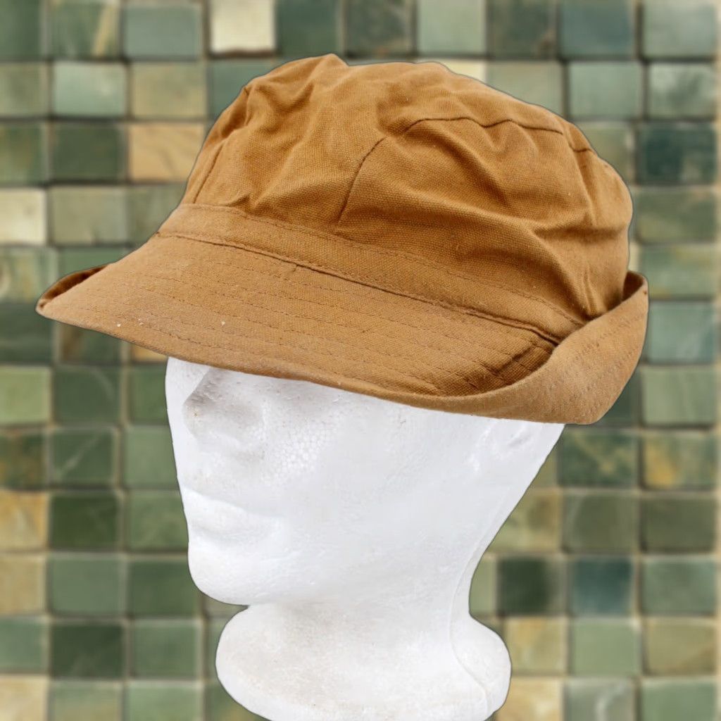 Vintage VTG 1930s Brown Duck Canvas Hunting Cap Sz 7 1/8 Hat 30s Cap Mens Brown Duck Canvas 1930s Hat Size 7 1/8 Mens Size ONE SIZE - 1 Thumbnail