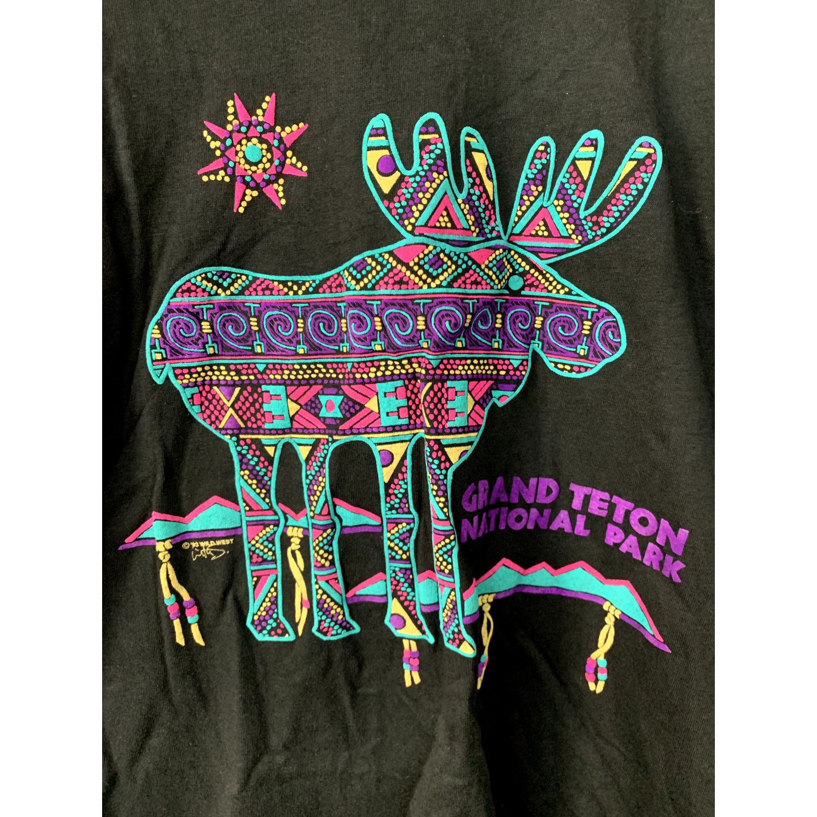 Signal Sport 1993 Black-Pink Grand Teton National Park Graphic Shirt VTG Size US L / EU 52-54 / 3 - 2 Thumbnail