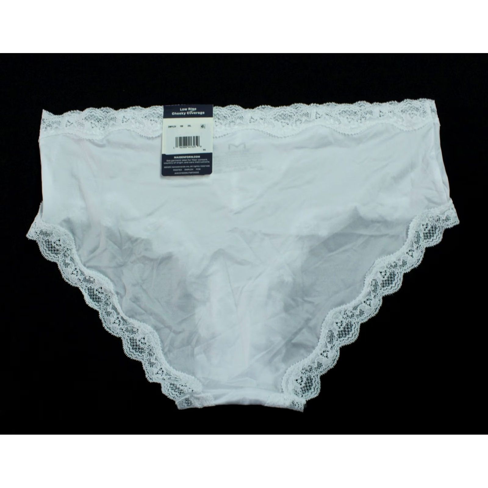 Vintage Maidenform Women's Lace & Soft Microfiber Cheeky Hipster DH3 White 2XL NWT Size ONE SIZE - 6 Thumbnail